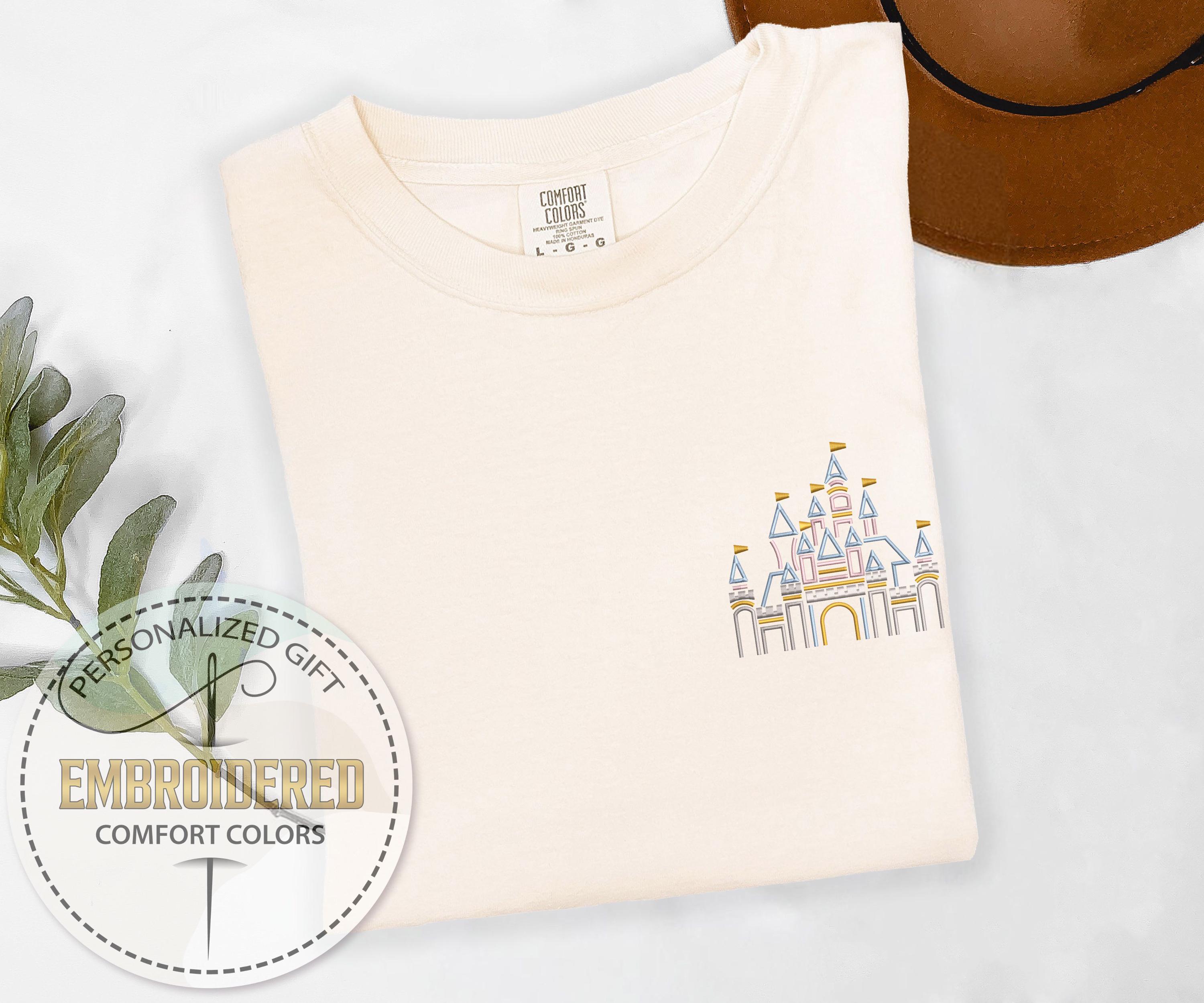 Embroidered Disney Castle Comfort Colors T-Shirt – Magical Kingdom Fairytale Fan Tee for Theme Park Fashion and Gifts - photo 4