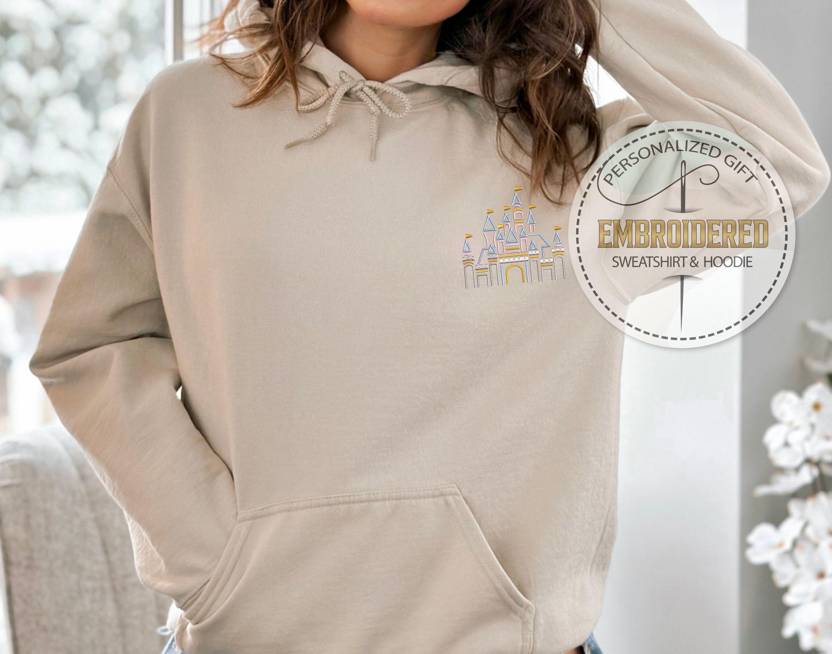 Embroidered Disneyland Castle Hoodie – Colorful Fantasy Magical Kingdom Sweatshirt and Cozy Disney Fan Gift - photo 2