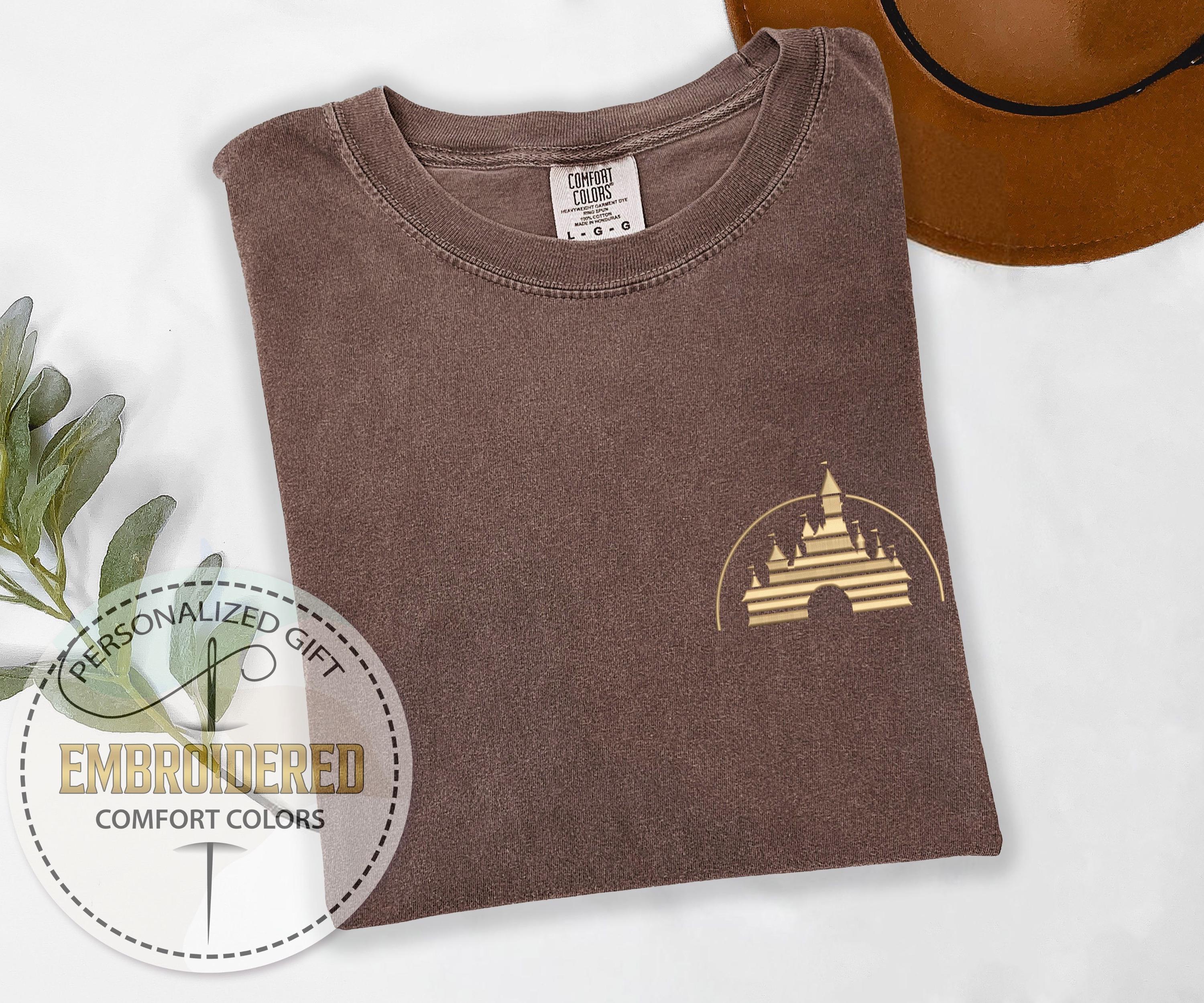 Classic Disney Logo Embroidered Comfort Colors Shirt – Personalized Magic Kingdom Theme Park Tee with Color Options - photo 3