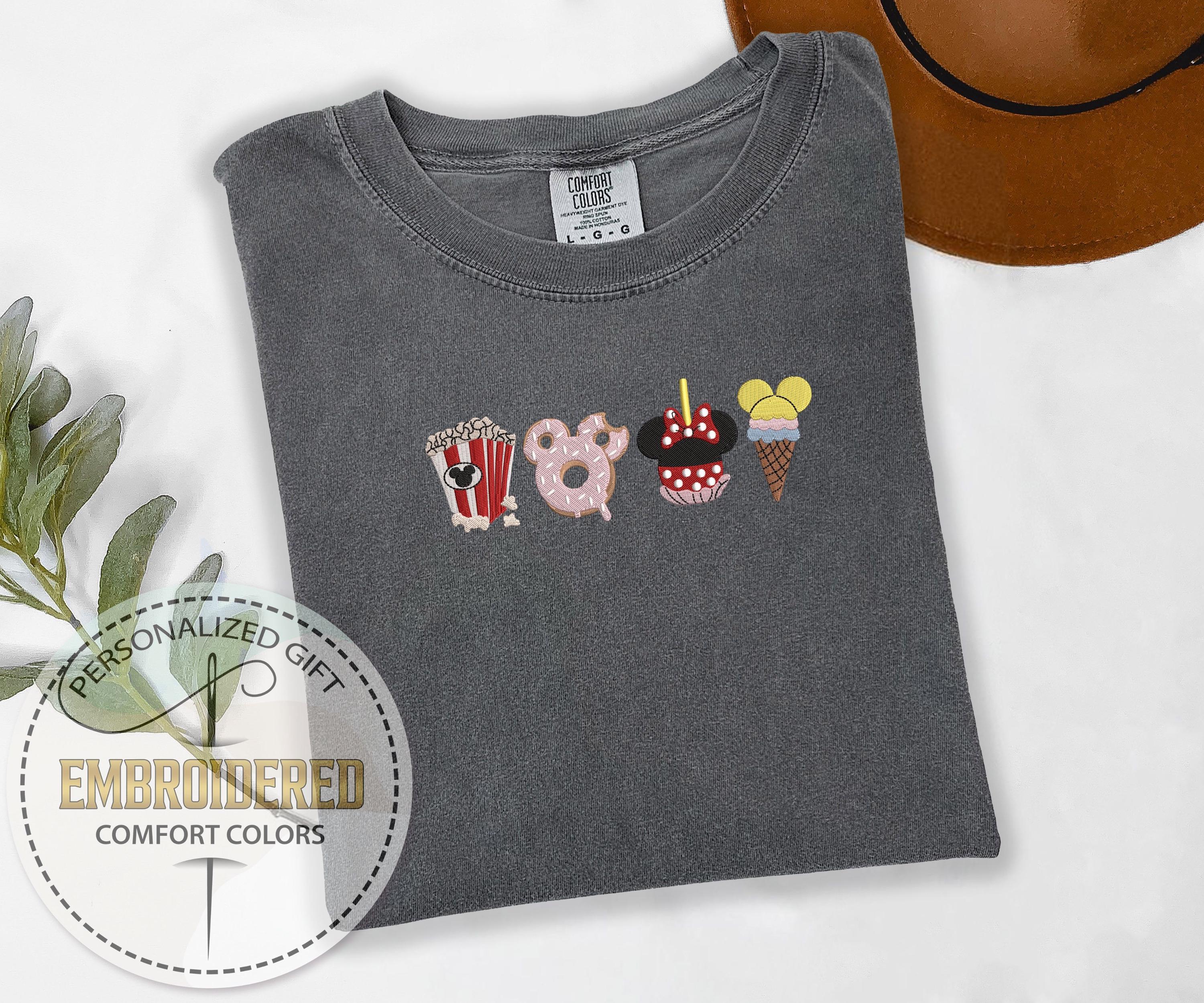 Embroidered Disney Snacks Comfort Colors T-Shirt – Minnie Embroidery Tee for Magic Kingdom and Disneyland Trips - photo 2