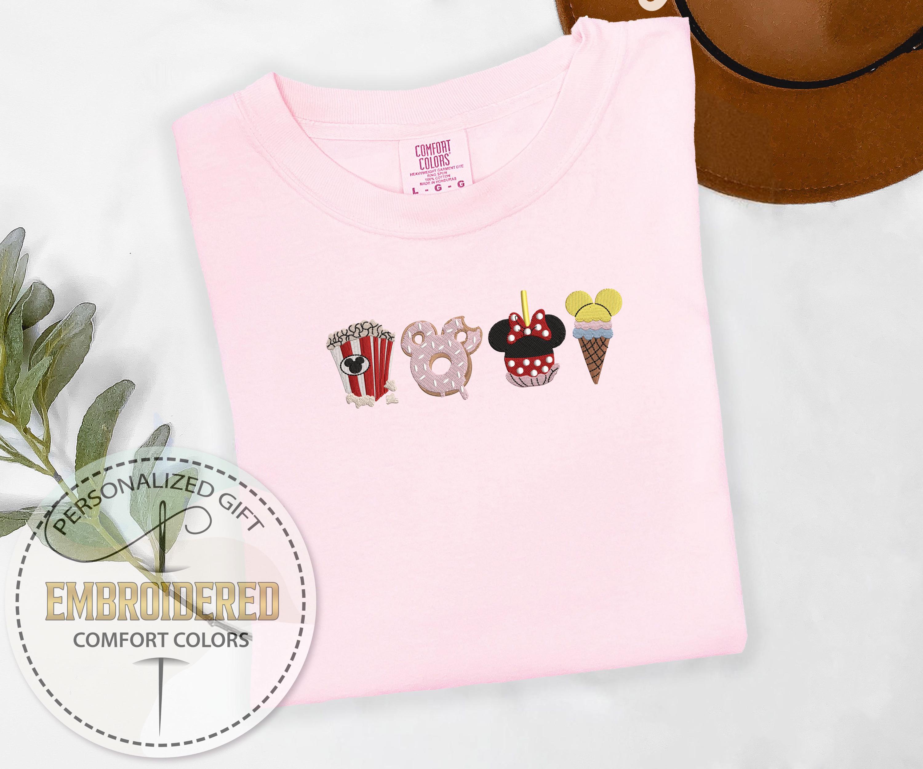 Embroidered Disney Snacks Comfort Colors T-Shirt – Minnie Embroidery Tee for Magic Kingdom and Disneyland Trips - photo 3