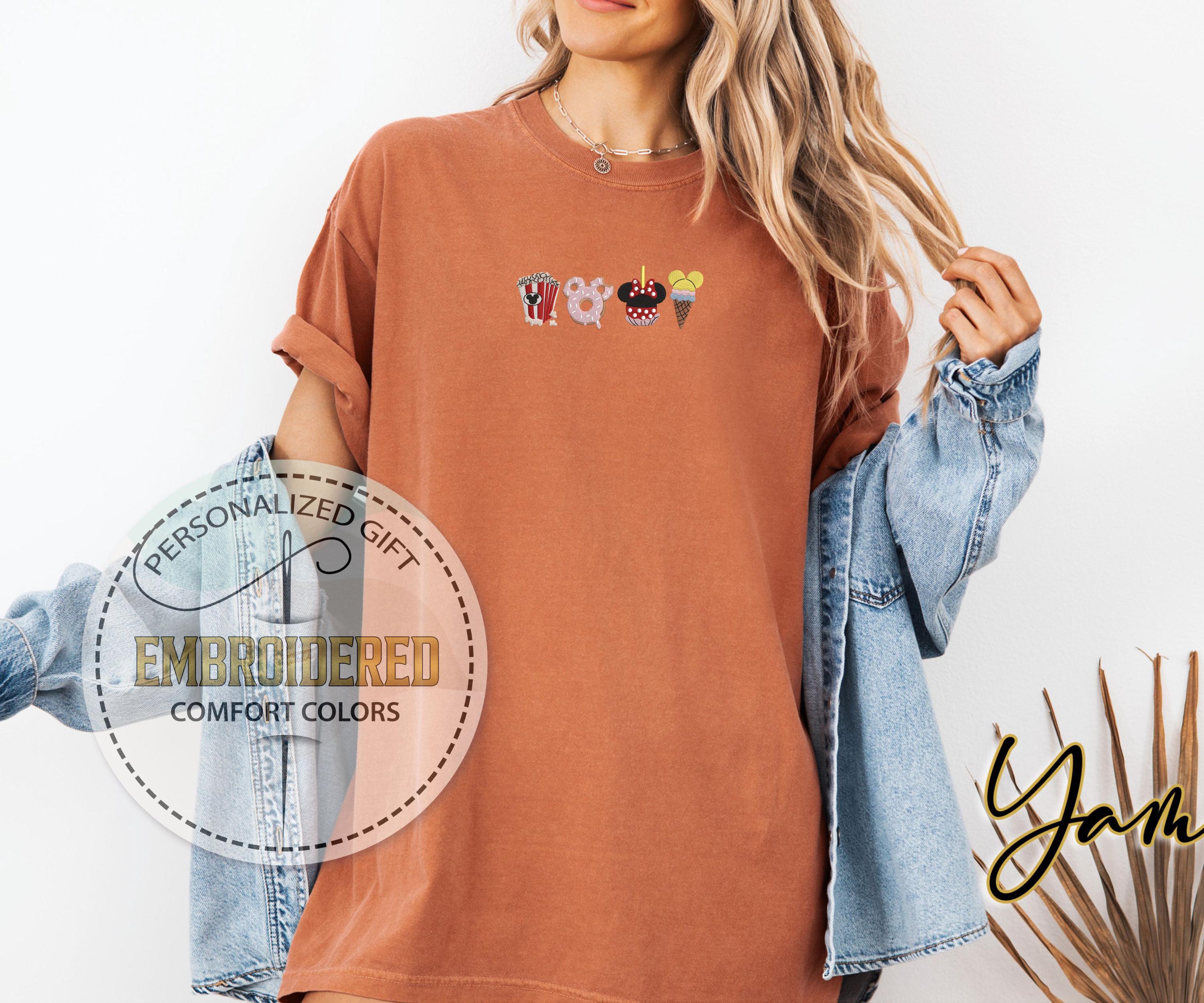 Embroidered Disney Snacks Comfort Colors T-Shirt – Minnie Embroidery Tee for Magic Kingdom and Disneyland Trips - photo 6