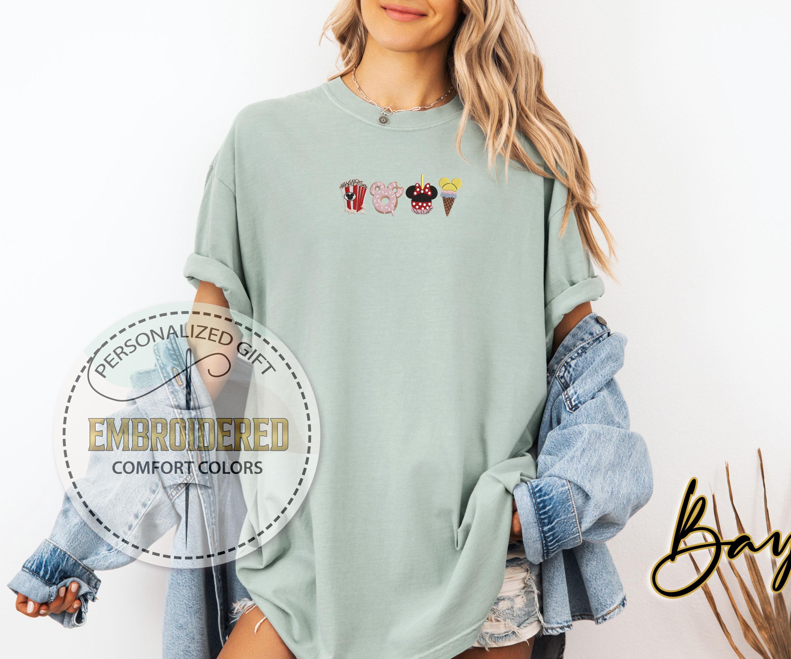 Embroidered Disney Snacks Comfort Colors T-Shirt – Minnie Embroidery Tee for Magic Kingdom and Disneyland Trips - photo 7