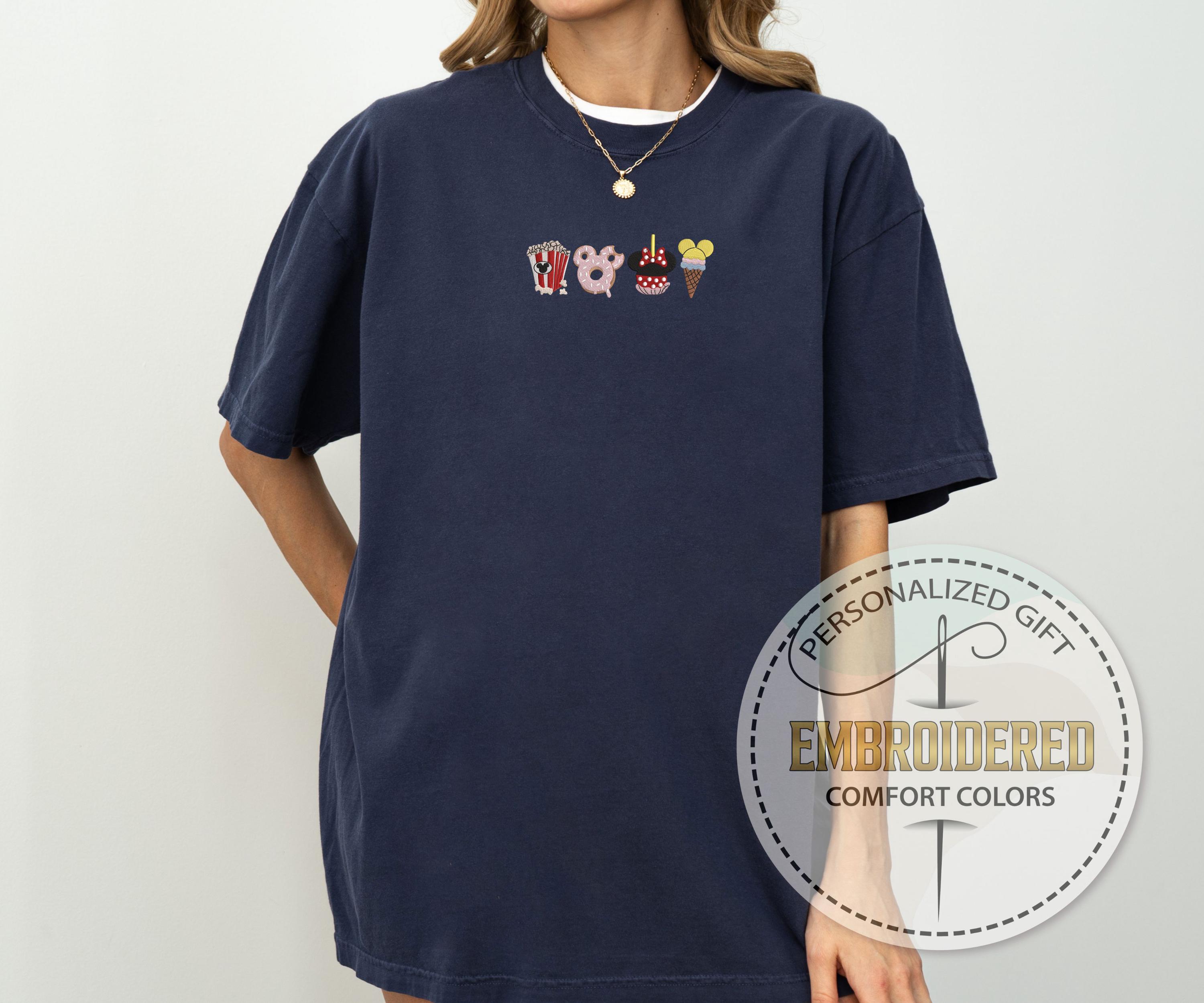 Embroidered Disney Snacks Comfort Colors T-Shirt – Minnie Embroidery Tee for Magic Kingdom and Disneyland Trips - photo 8