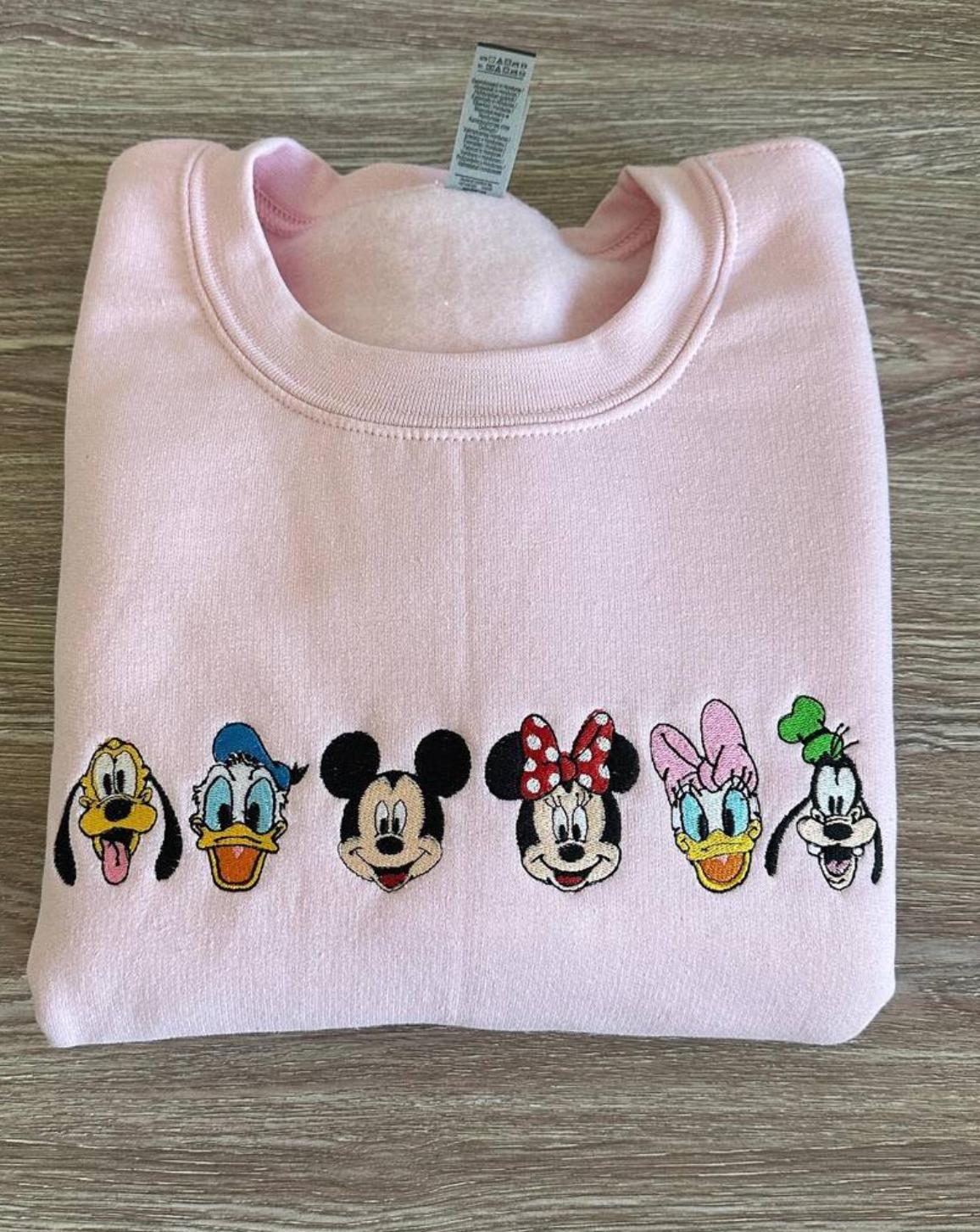 Disneyland Mickey and Friends Embroidered T-Shirt – Walt Disney World Character Embroidery Sweater or Hoodie - photo 3