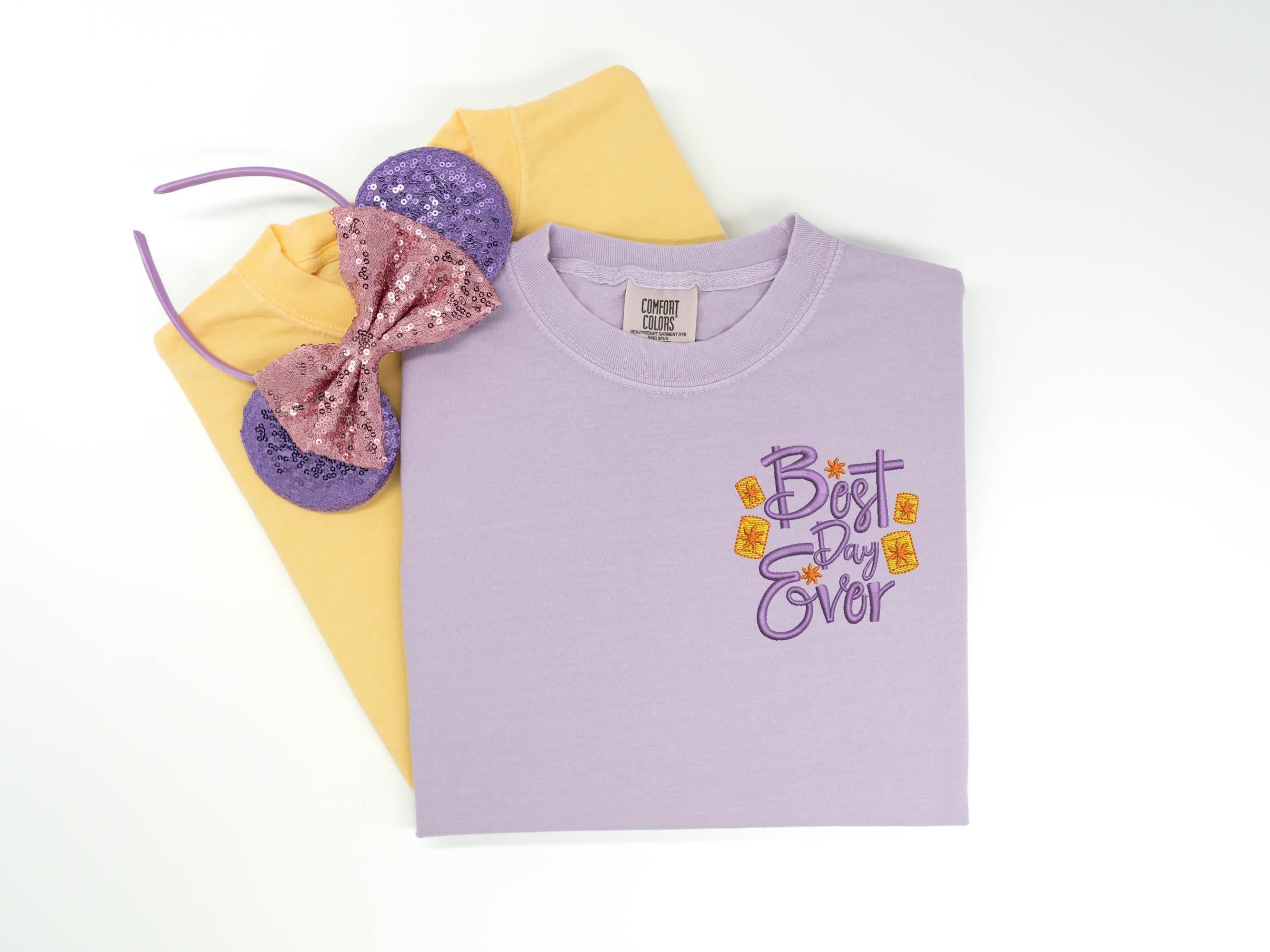 Disney Tangled Best Day Ever Embroidered Shirt – Rapunzel Princess Sweatshirt, Tank Top and Crewneck Tee