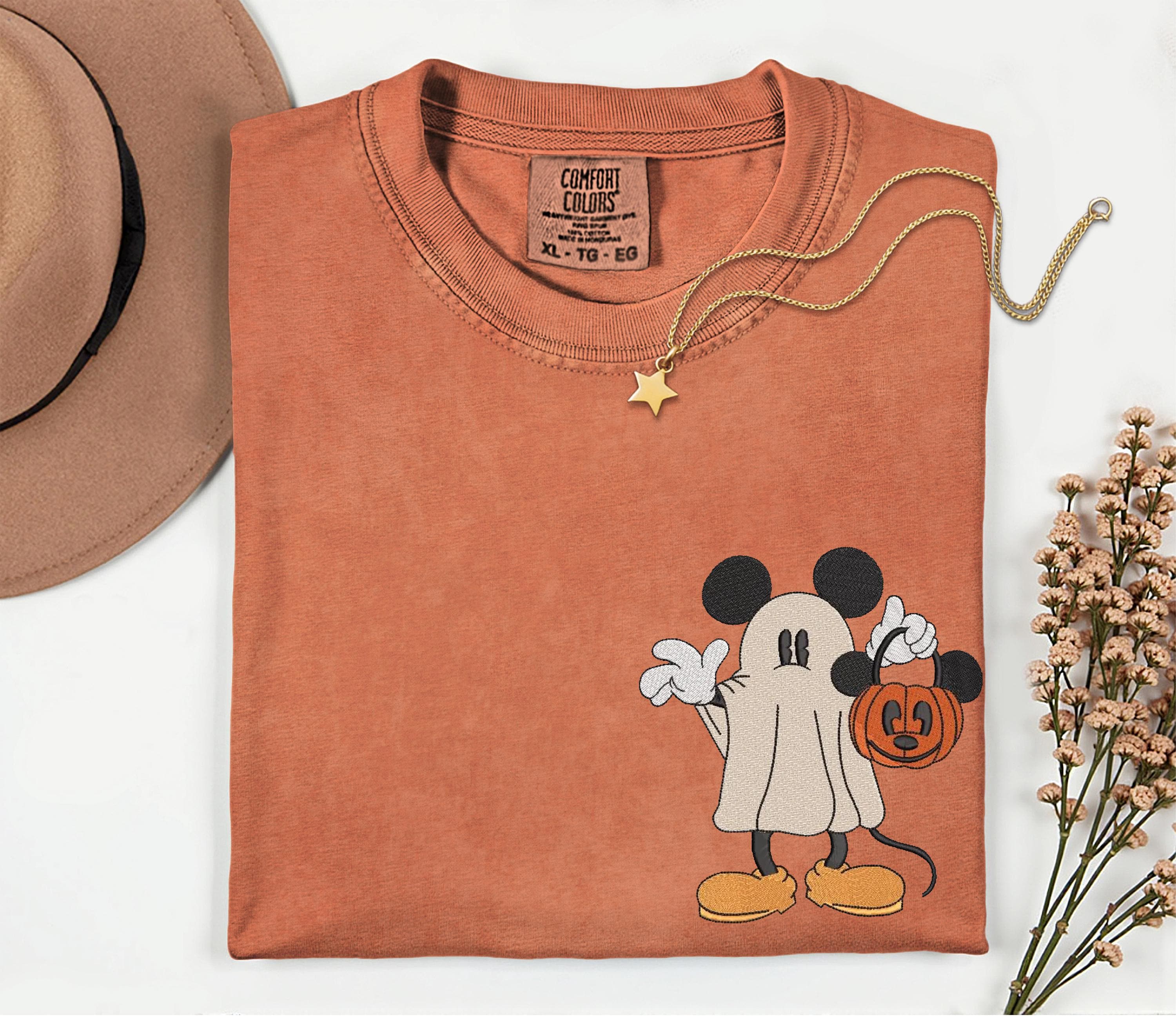Embroidered Mickey Mouse Disney Halloween Comfort Colors Shirt – Spooky Disney Trip Family Vacation Tee