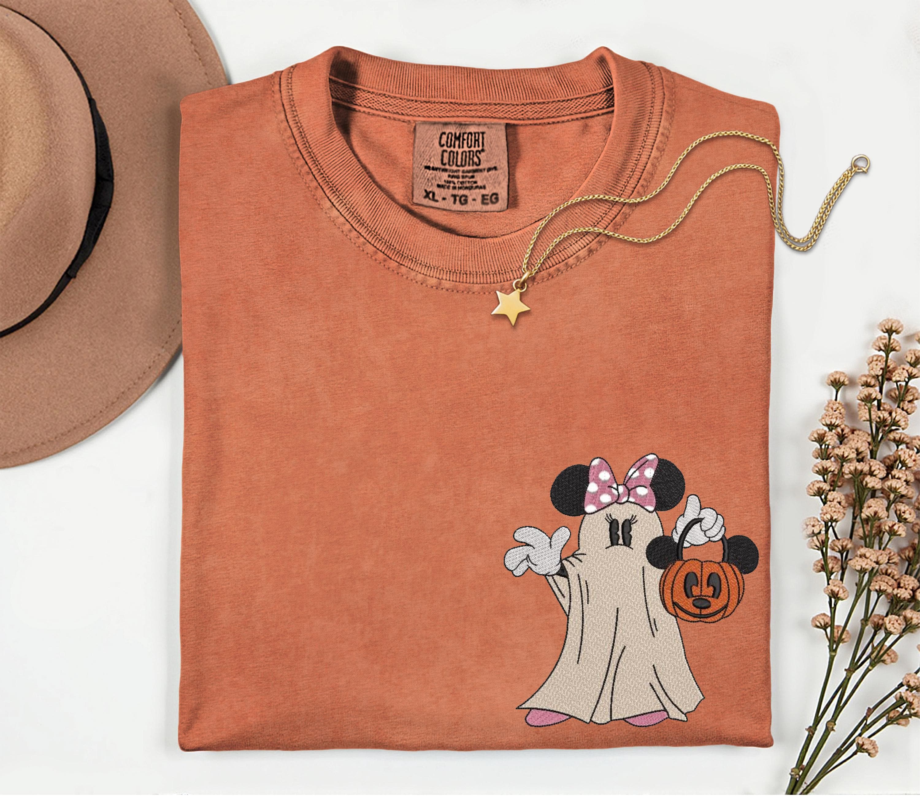 Embroidered Mickey Mouse Disney Halloween Comfort Colors Shirt – Spooky Disney Trip Family Vacation Tee - photo 2