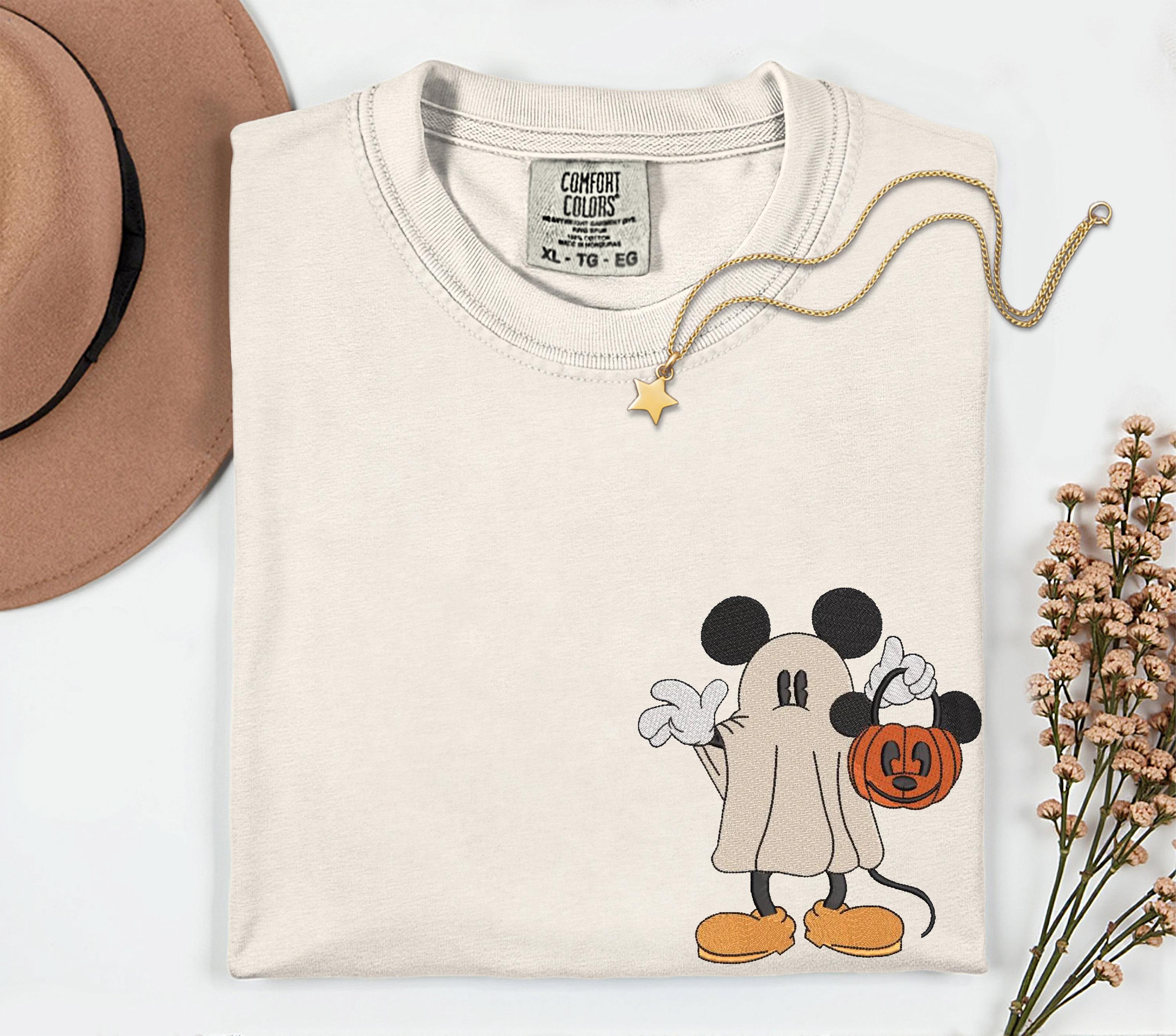 Embroidered Mickey Mouse Disney Halloween Comfort Colors Shirt – Spooky Disney Trip Family Vacation Tee - photo 3
