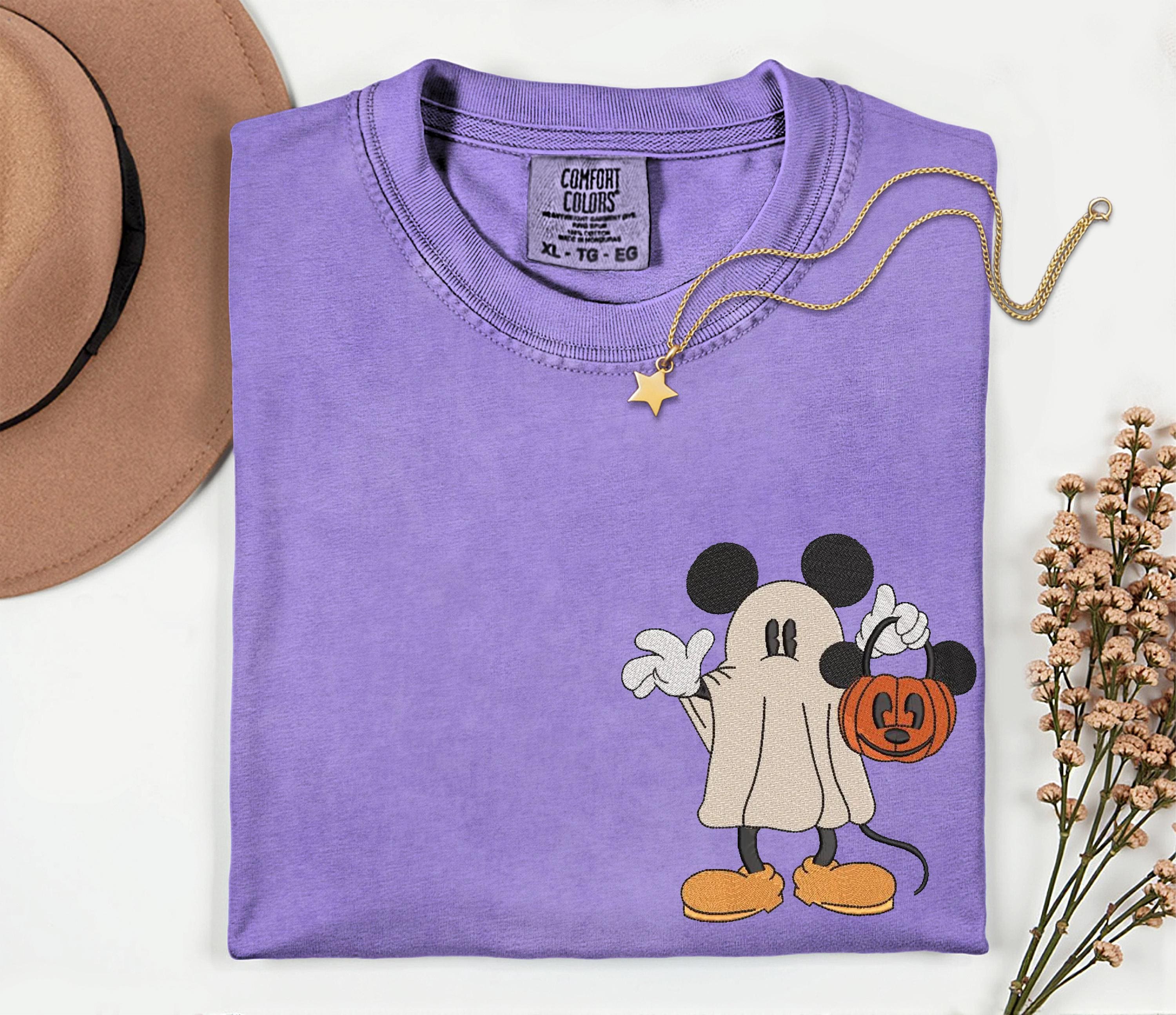 Embroidered Mickey Mouse Disney Halloween Comfort Colors Shirt – Spooky Disney Trip Family Vacation Tee - photo 4