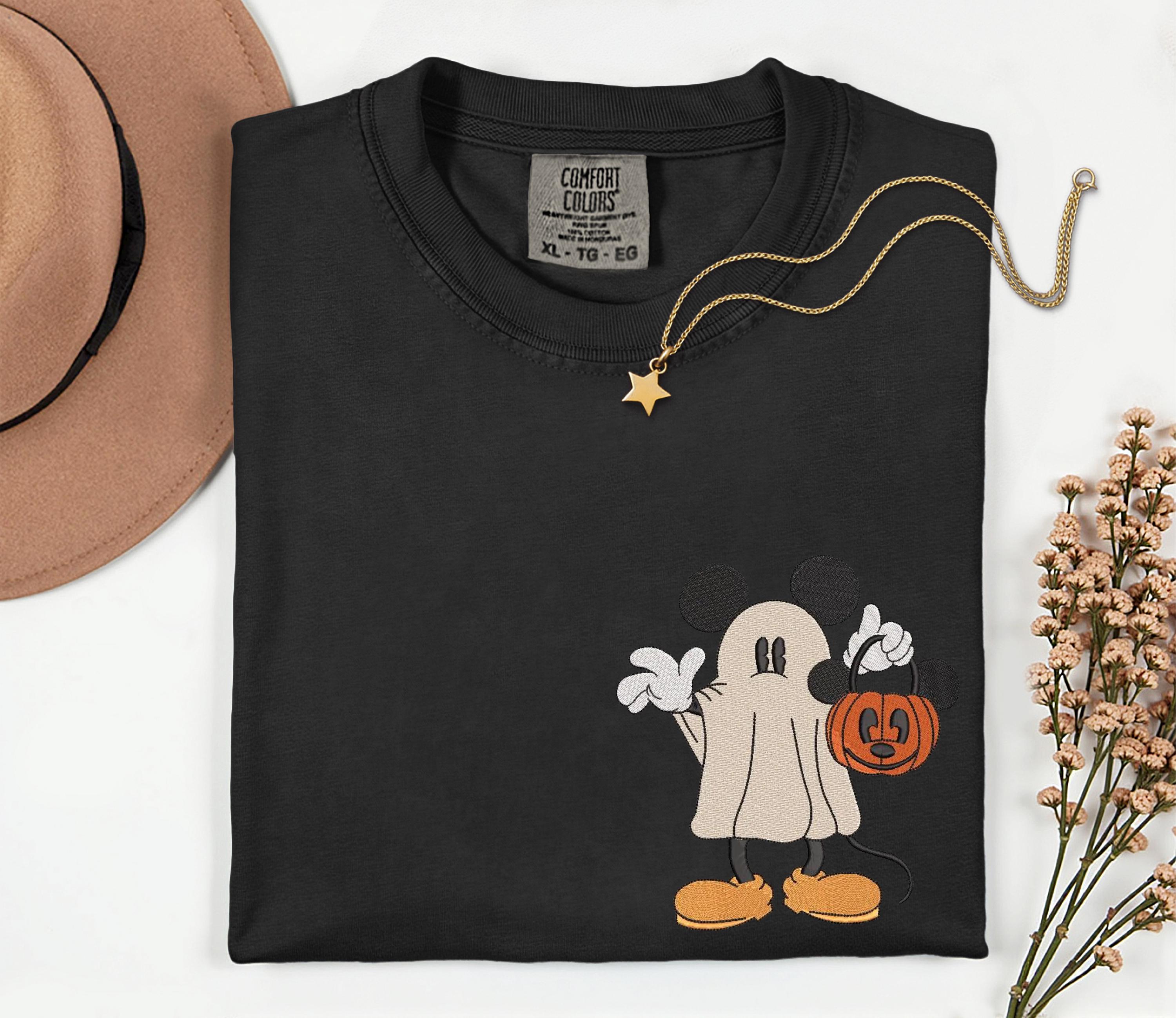Embroidered Mickey Mouse Disney Halloween Comfort Colors Shirt – Spooky Disney Trip Family Vacation Tee - photo 5