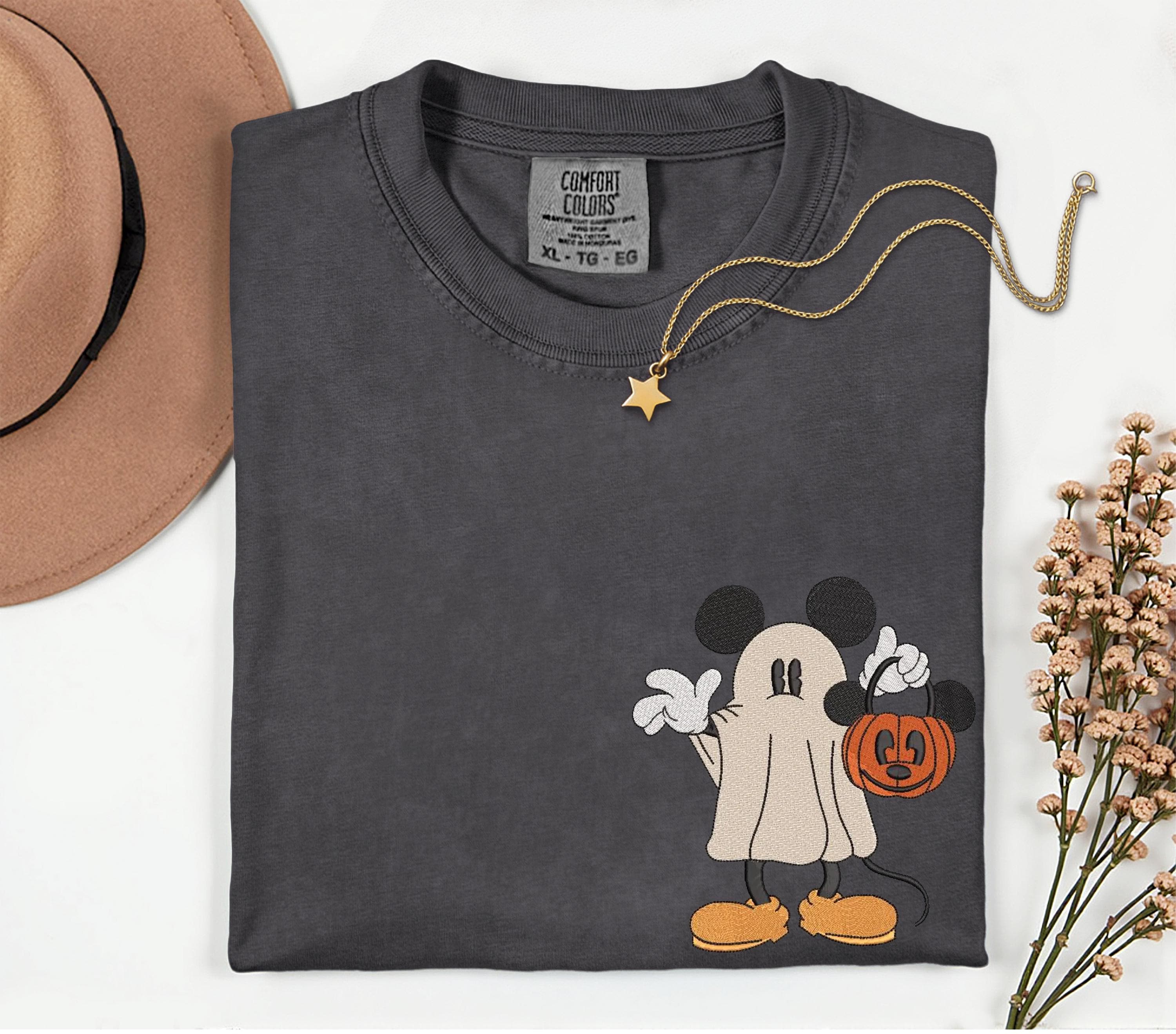 Embroidered Mickey Mouse Disney Halloween Comfort Colors Shirt – Spooky Disney Trip Family Vacation Tee - photo 6