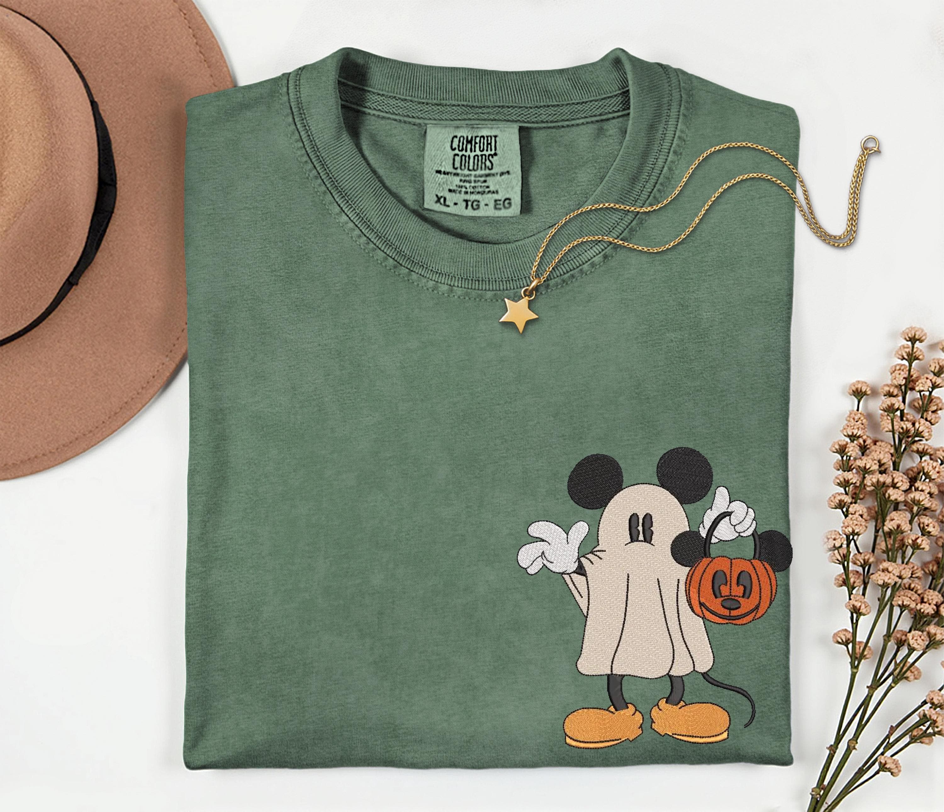 Embroidered Mickey Mouse Disney Halloween Comfort Colors Shirt – Spooky Disney Trip Family Vacation Tee - photo 7