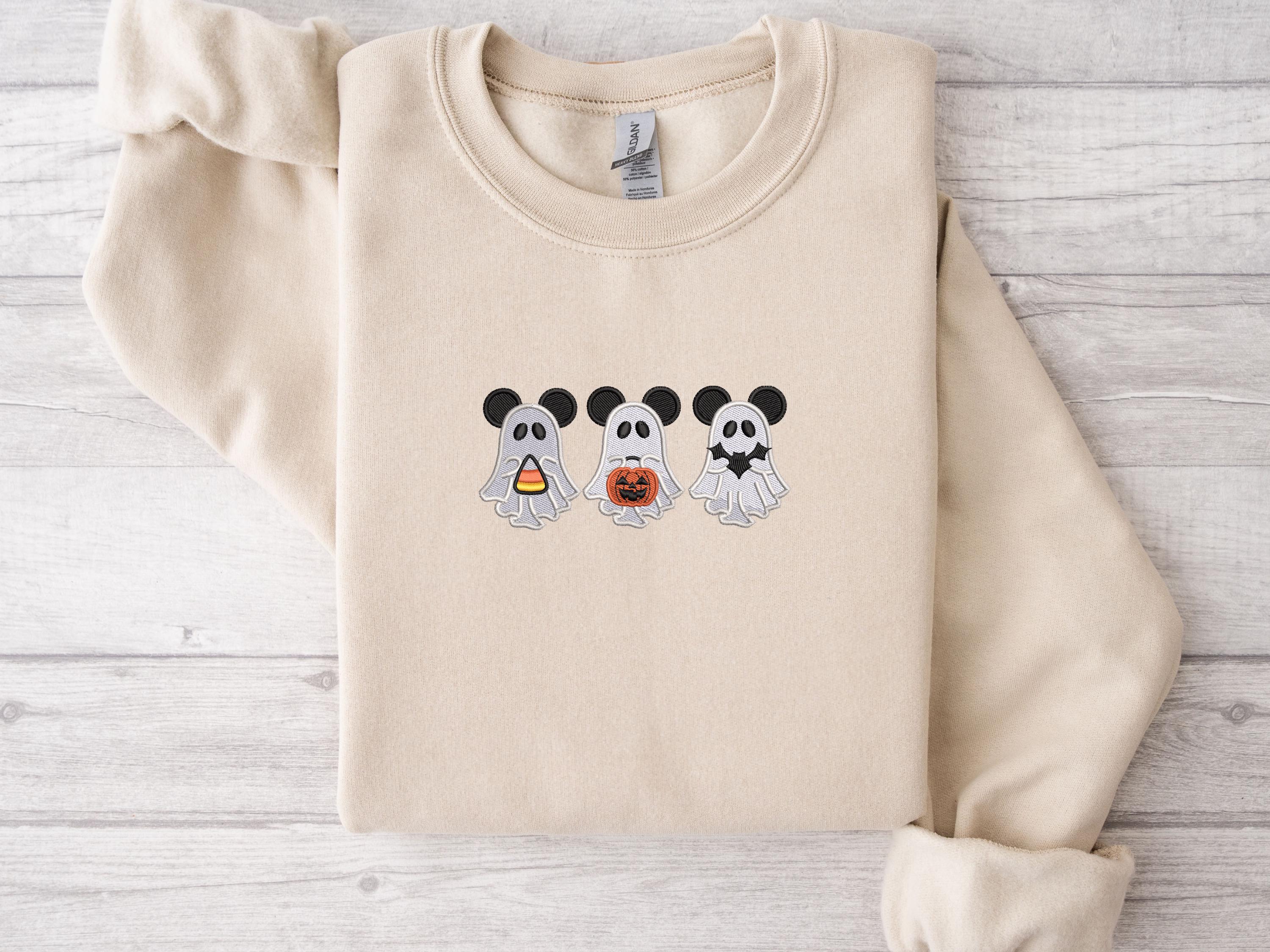 Embroidered Halloween Ghost Shirt – Disney Inspired Spooky Embroidery Tee and Gift for Halloween Lovers - photo 2