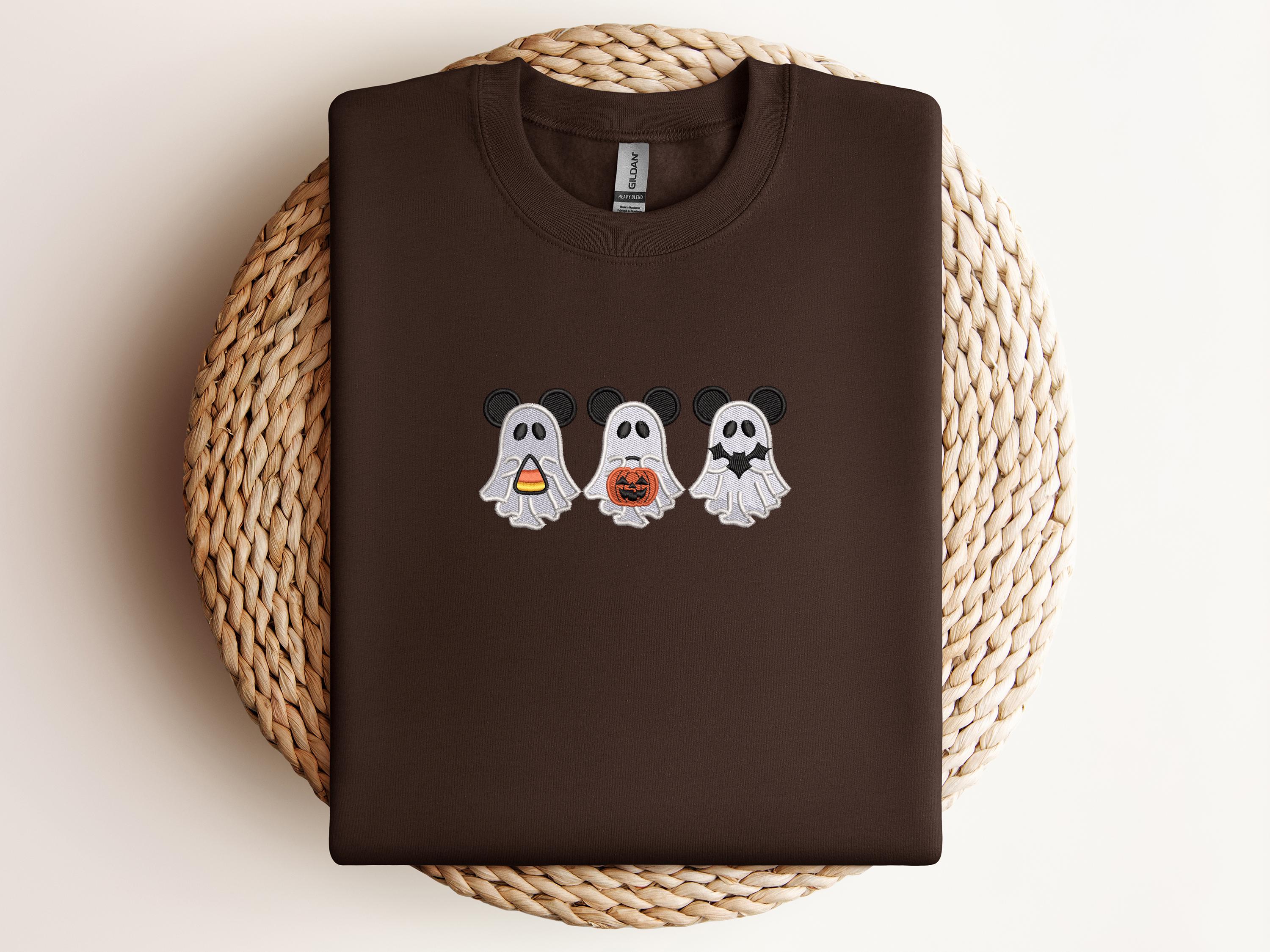 Embroidered Halloween Ghost Shirt – Disney Inspired Spooky Embroidery Tee and Gift for Halloween Lovers - photo 4