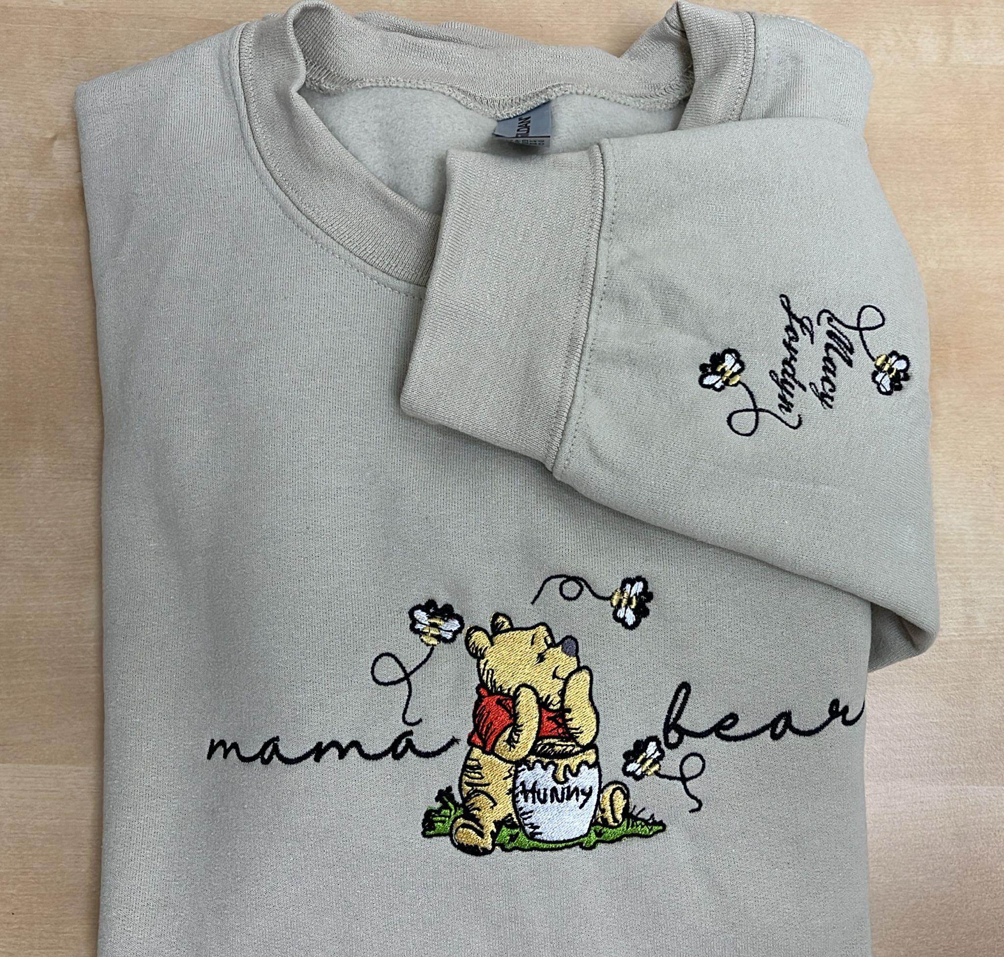 Personalized Embroidered Mama Bear and Baby Bear Disney Shirts – Custom Mama and Me Tees for New Mom Gifts - photo 4