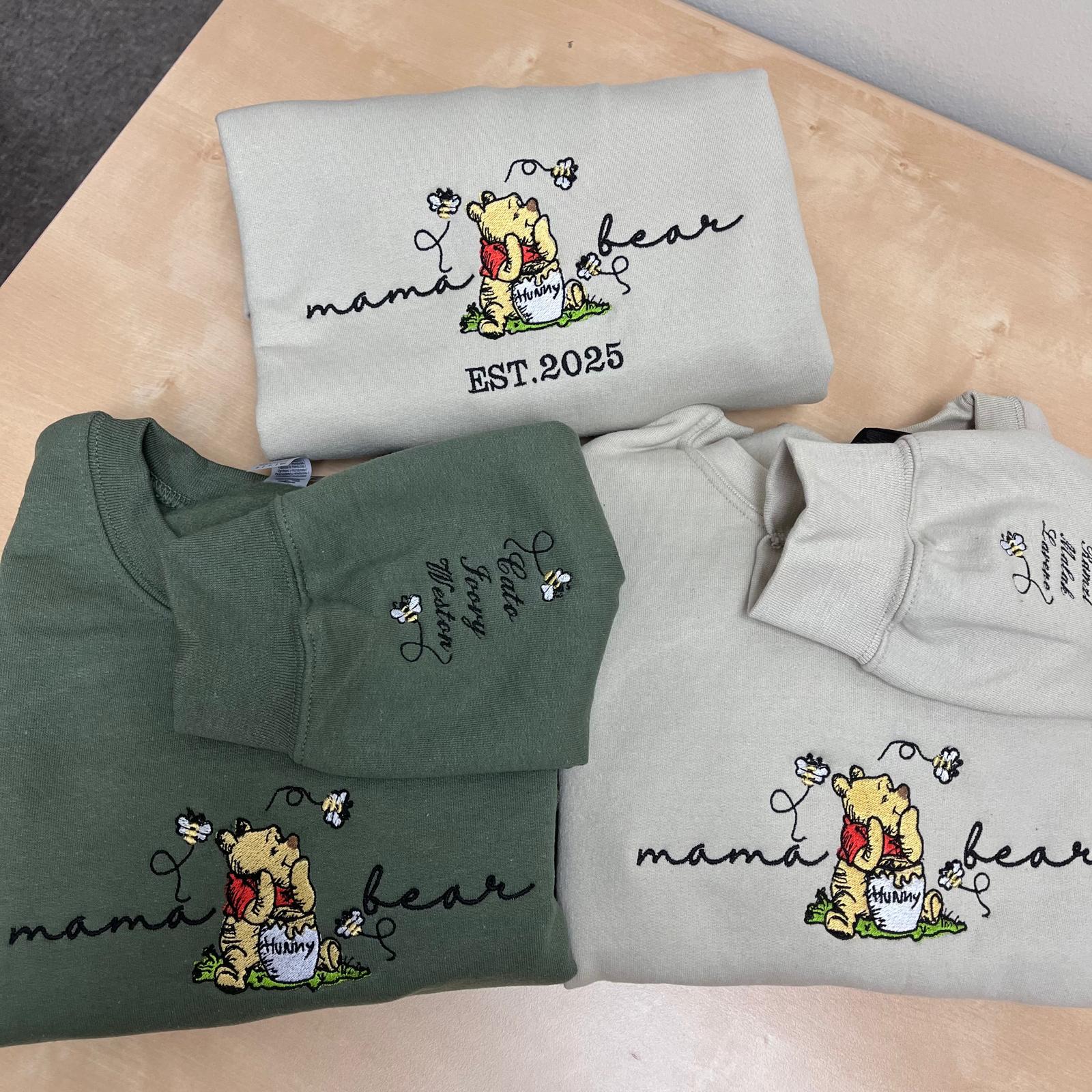 Personalized Embroidered Mama Bear and Baby Bear Disney Shirts – Custom Mama and Me Tees for New Mom Gifts - photo 5
