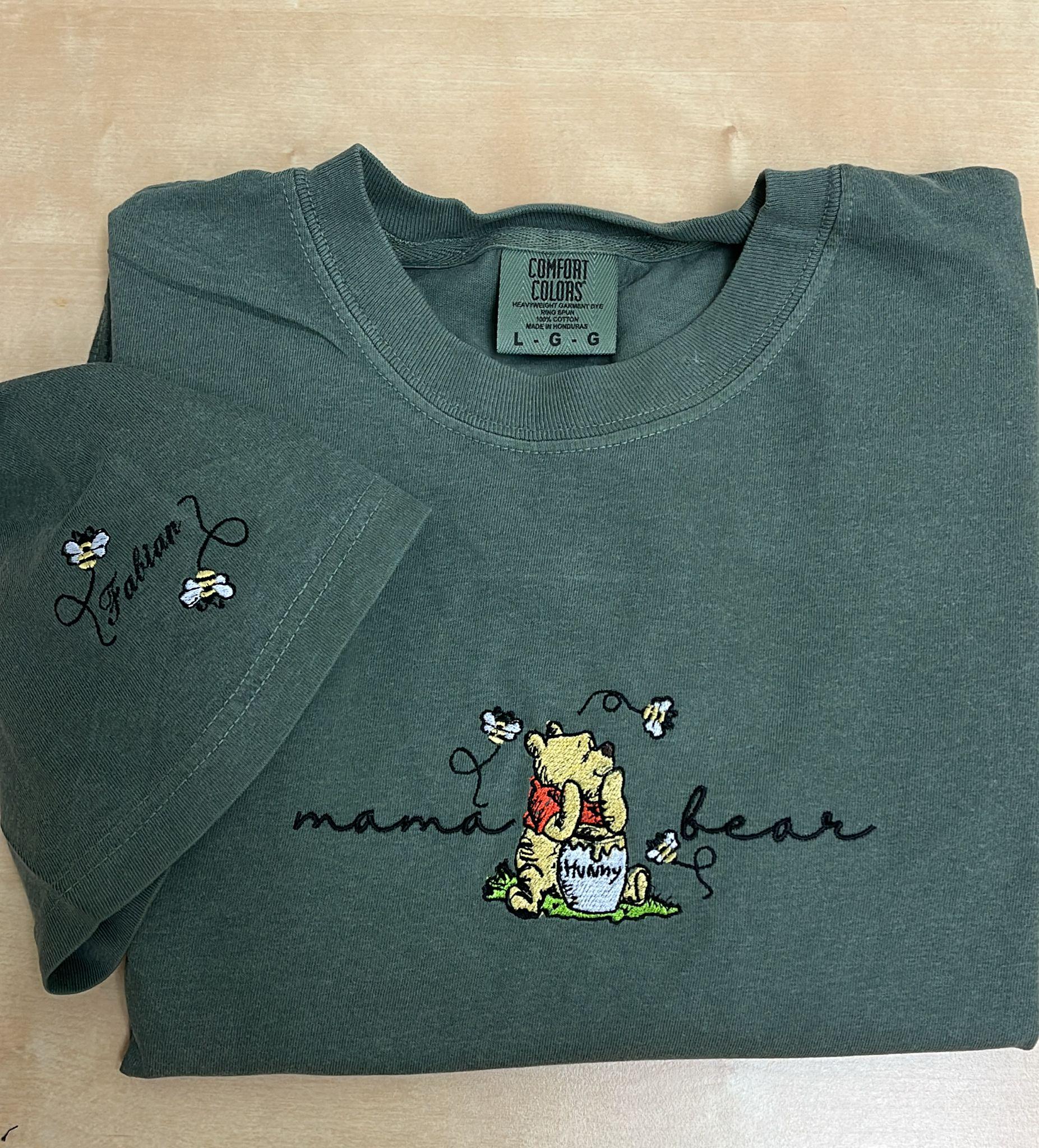 Personalized Embroidered Mama Bear and Baby Bear Disney Shirts – Custom Mama and Me Tees for New Mom Gifts - photo 7