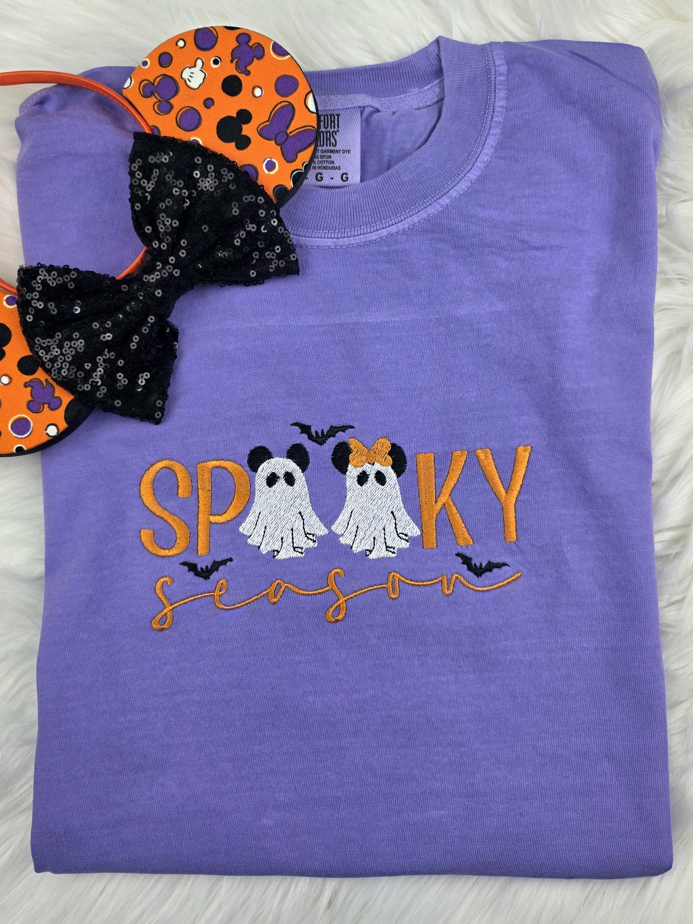 Embroidered Spooky Season Disney Halloween Shirt – Trendy Disney Sweatshirt for Fall Park Days and Fans