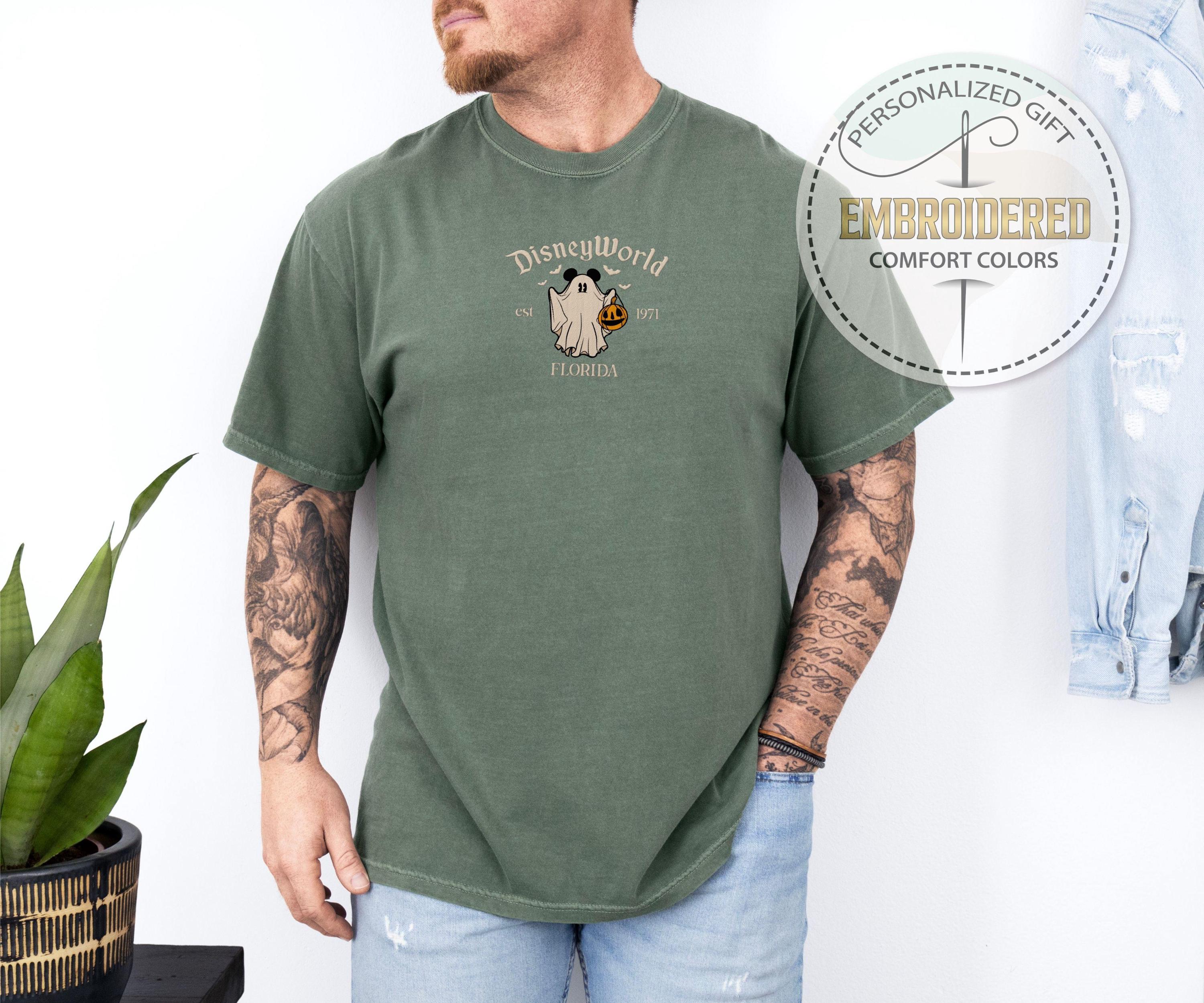 Ghost Mickey or Minnie Halloween Embroidered Comfort Colors Shirt – Disney World Fall Trick or Treat Tee - photo 6