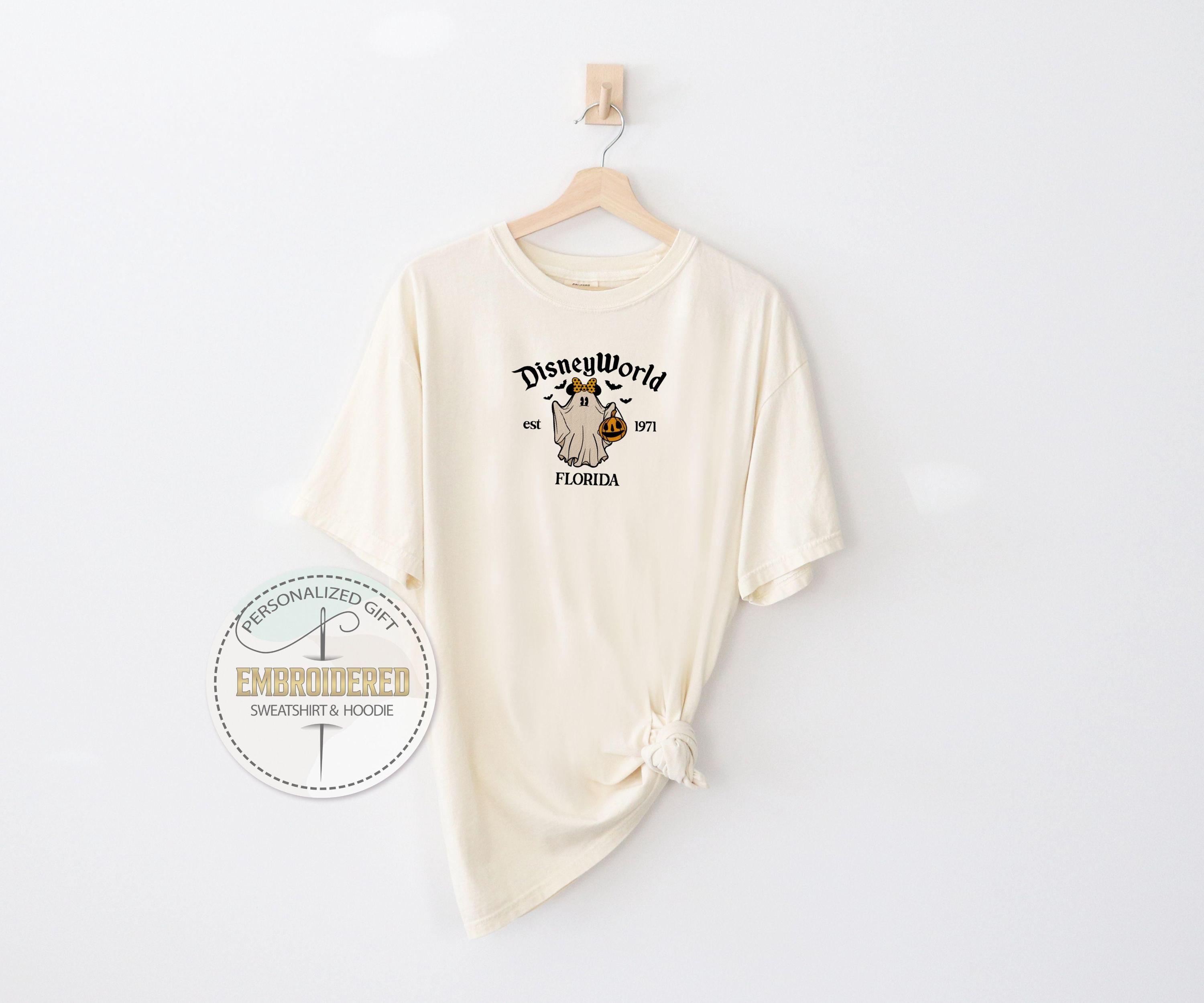 Ghost Mickey or Minnie Halloween Embroidered Comfort Colors Shirt – Disney World Fall Trick or Treat Tee - photo 9