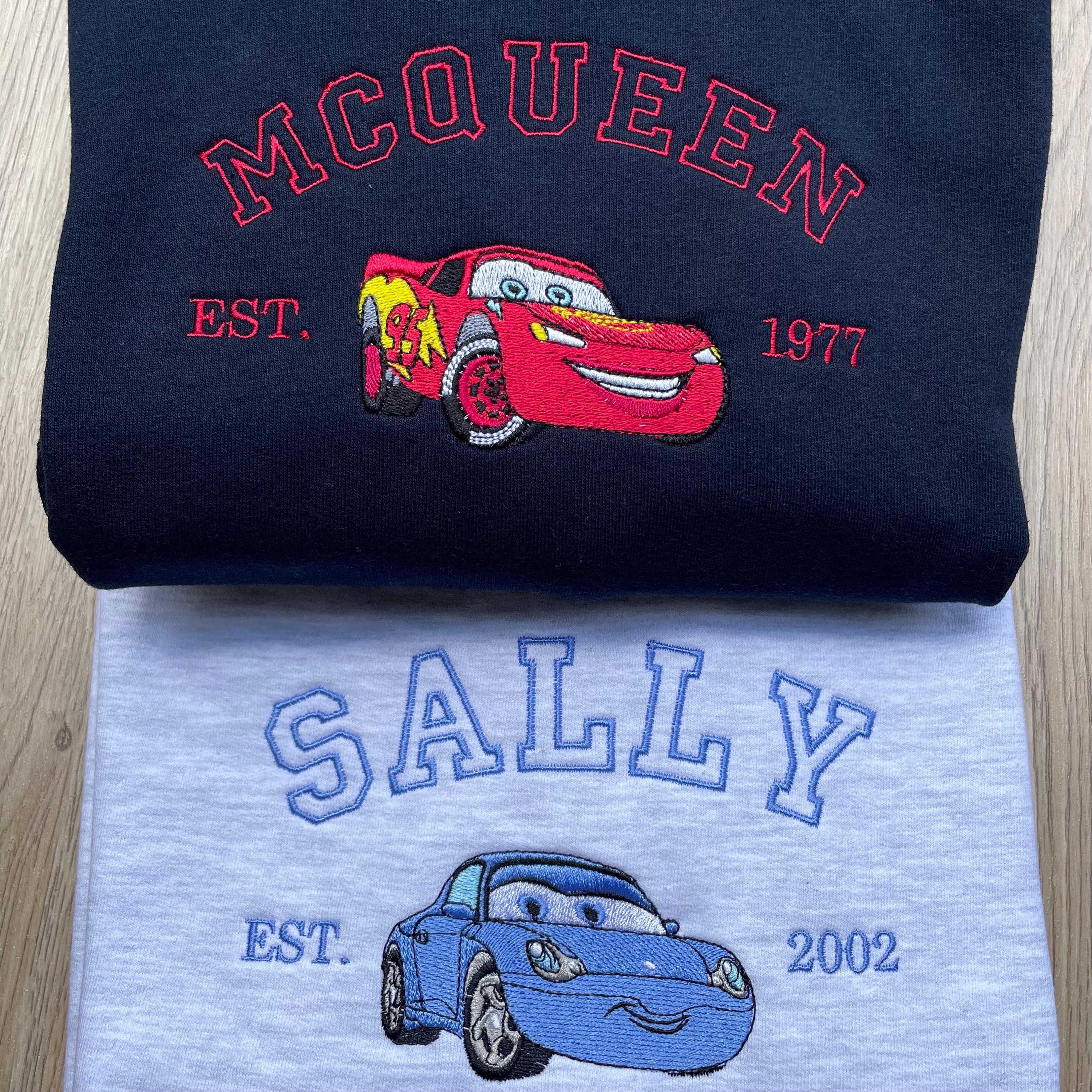Lightning McQueen and Sally Couple Embroidered Sweatshirt – Disney Cars Matching Hoodie with Custom Initials - photo 4
