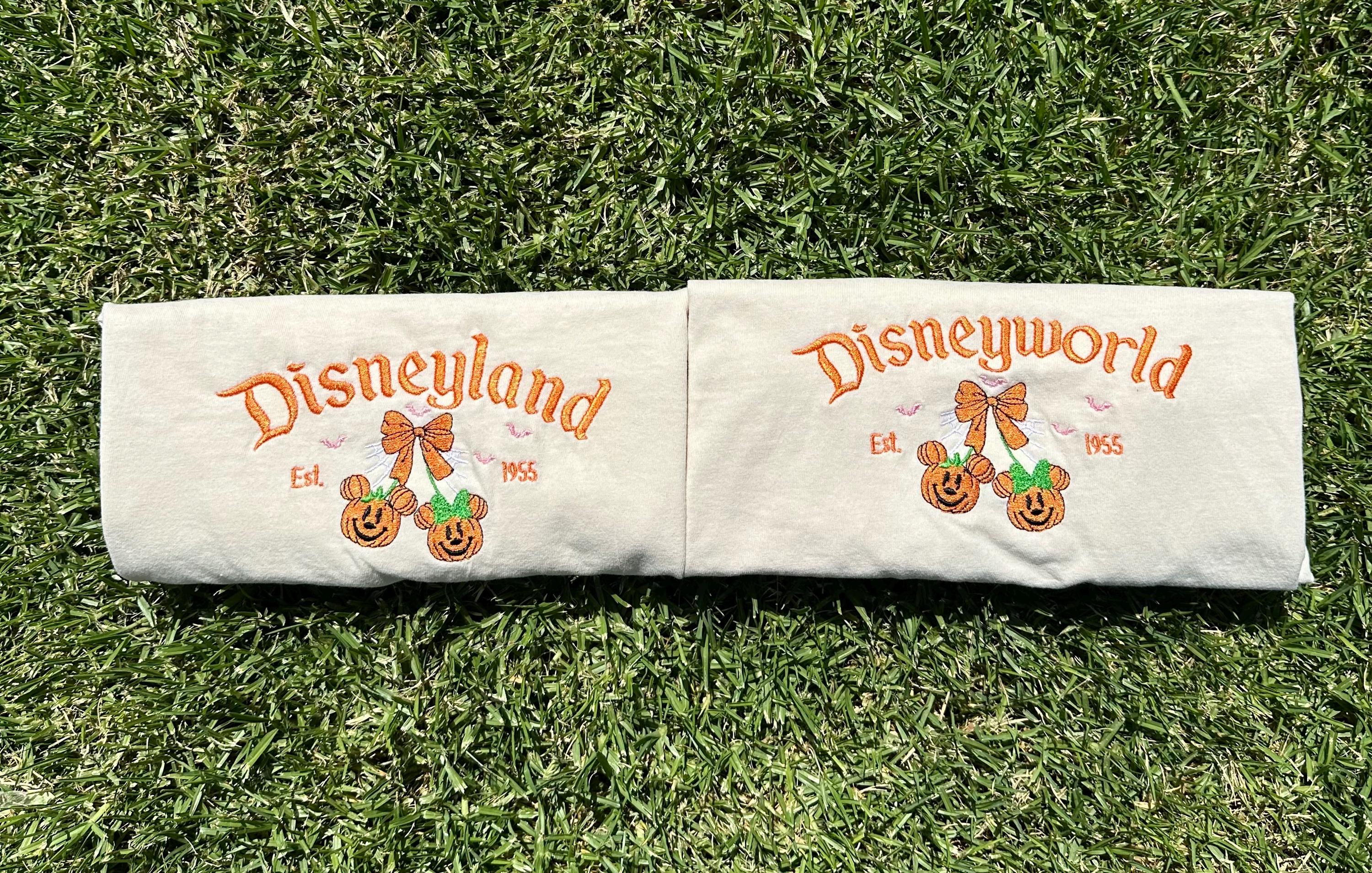 Coquette Halloween Disney Main Street Pumpkin Embroidered Shirt – Spooky Fall Embroidery Tee for Park Days - photo 3