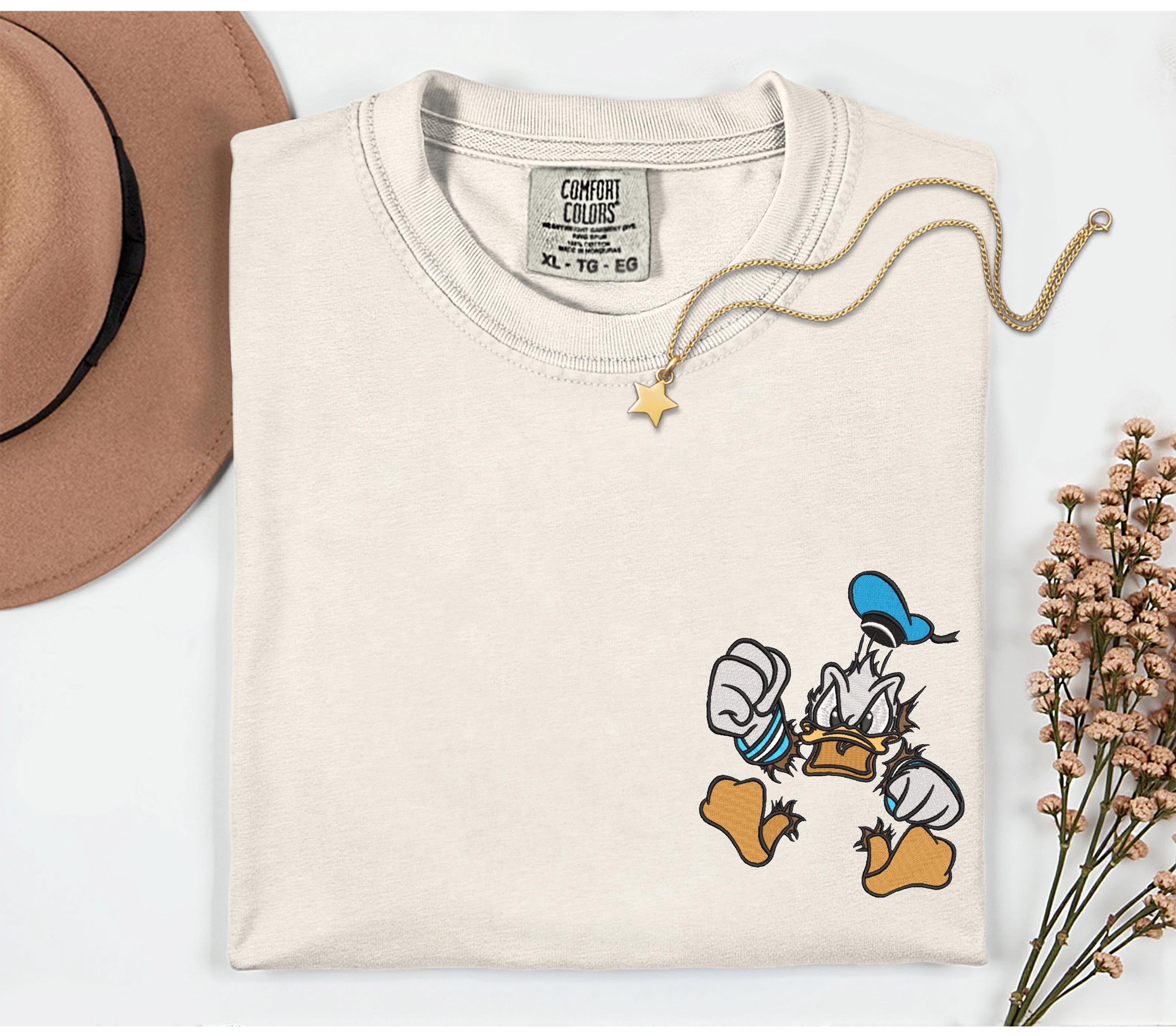 Donald Duck Embroidered Disney Comfort Colors Shirt – Disney World and Disneyland Trip Vacation Tee