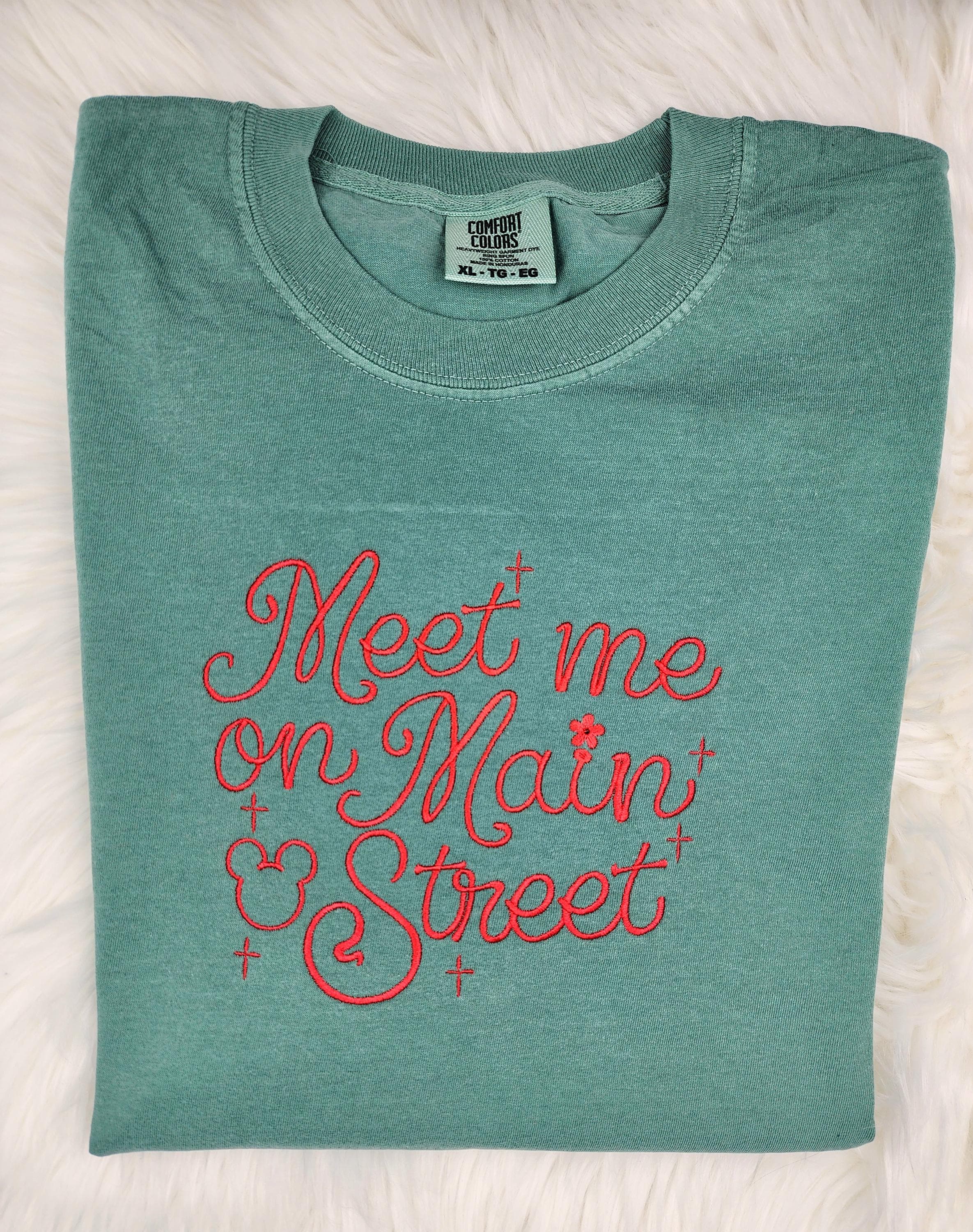 Embroidered Meet Me on Main Street Sweatshirt – Disneyland Disney Embroidery Crewneck Shirt for Park Fans - photo 5