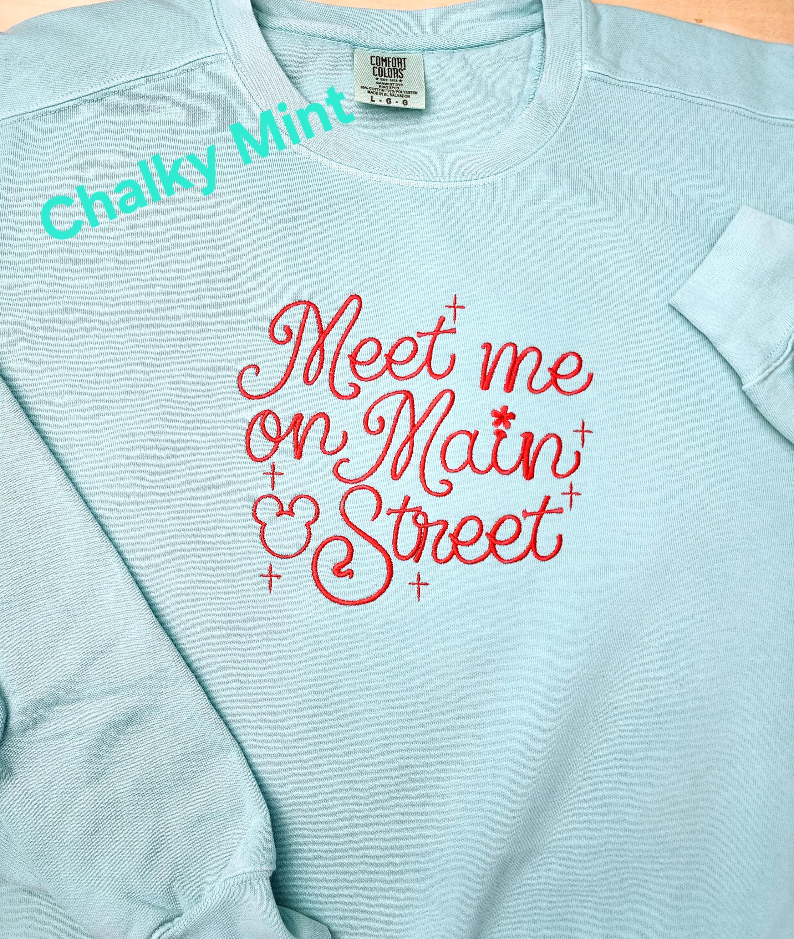 Embroidered Meet Me on Main Street Sweatshirt – Disneyland Disney Embroidery Crewneck Shirt for Park Fans - photo 6