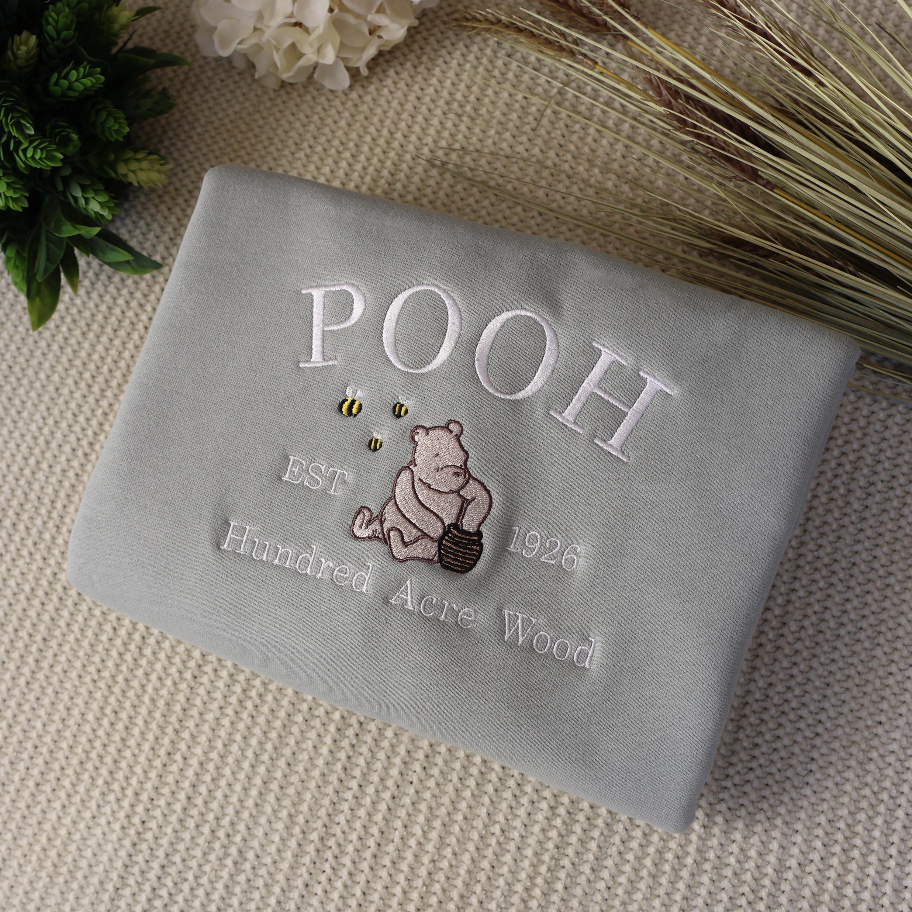 Embroidered Winnie the Pooh Crewneck Sweatshirt with Pooh, Piglet, Tigger and Eeyore Characters - photo 5