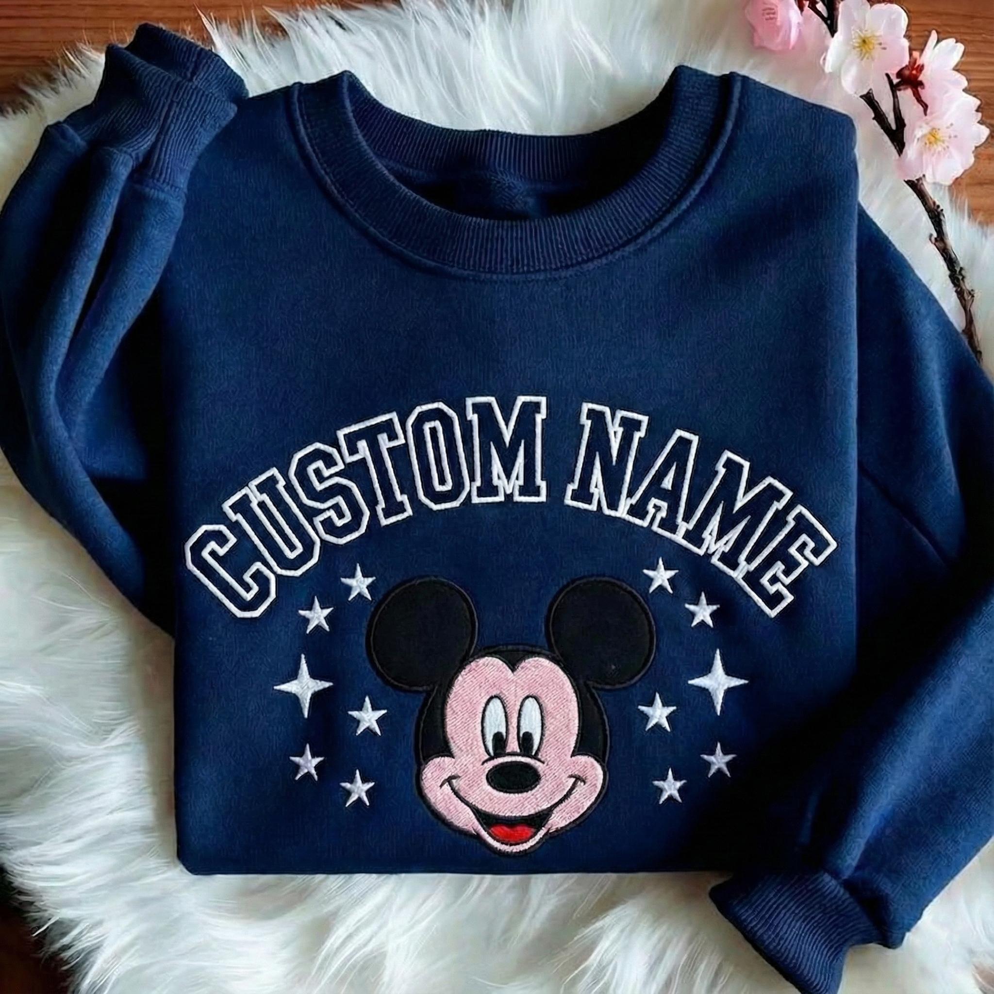 Custom Embroidered Minnie Sweatshirt – Personalized Disney Name Shirt in Pink for Girls and Cute Winter Gifts - photo 4