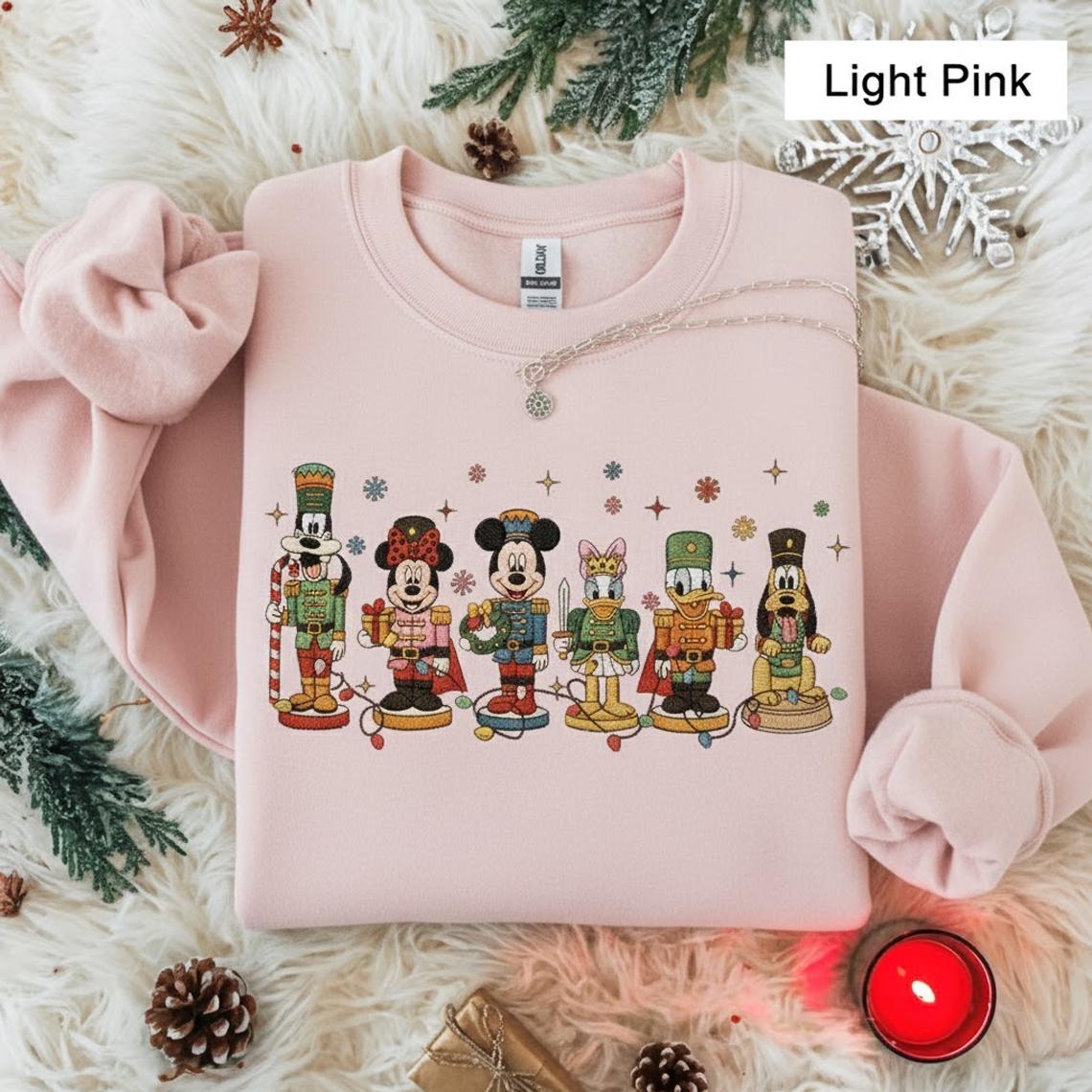 Embroidered Disney Nutcracker Christmas Sweatshirt with Mickey, Minnie, Donald and Goofy – Cozy Holiday Crewneck Gift - photo 3