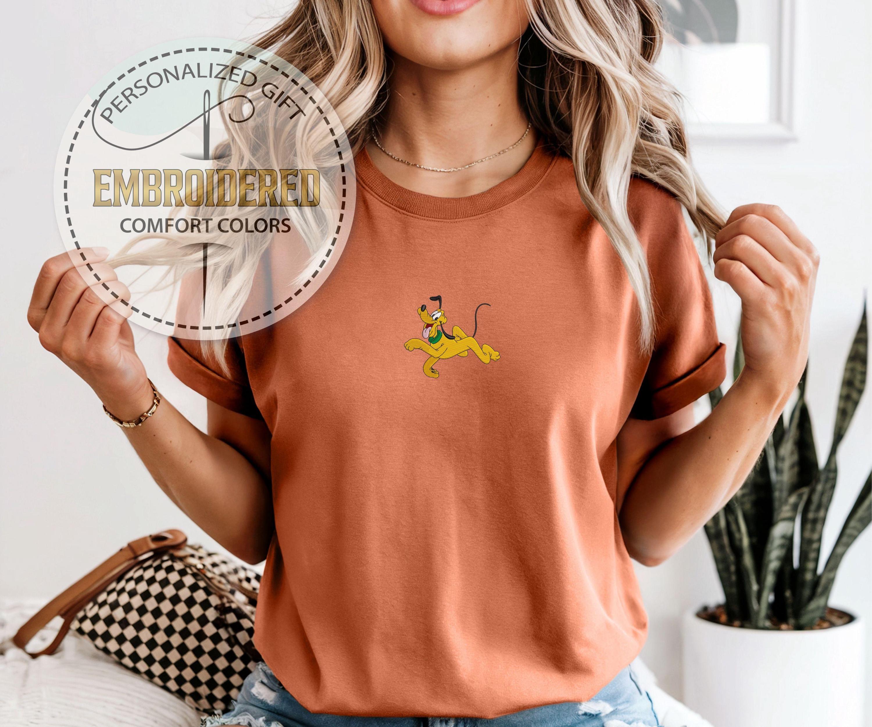 Embroidered Pluto Comfort Colors Shirt – Disney Character Tee and Gift for Disneyland and Walt Disney World Trips - photo 2