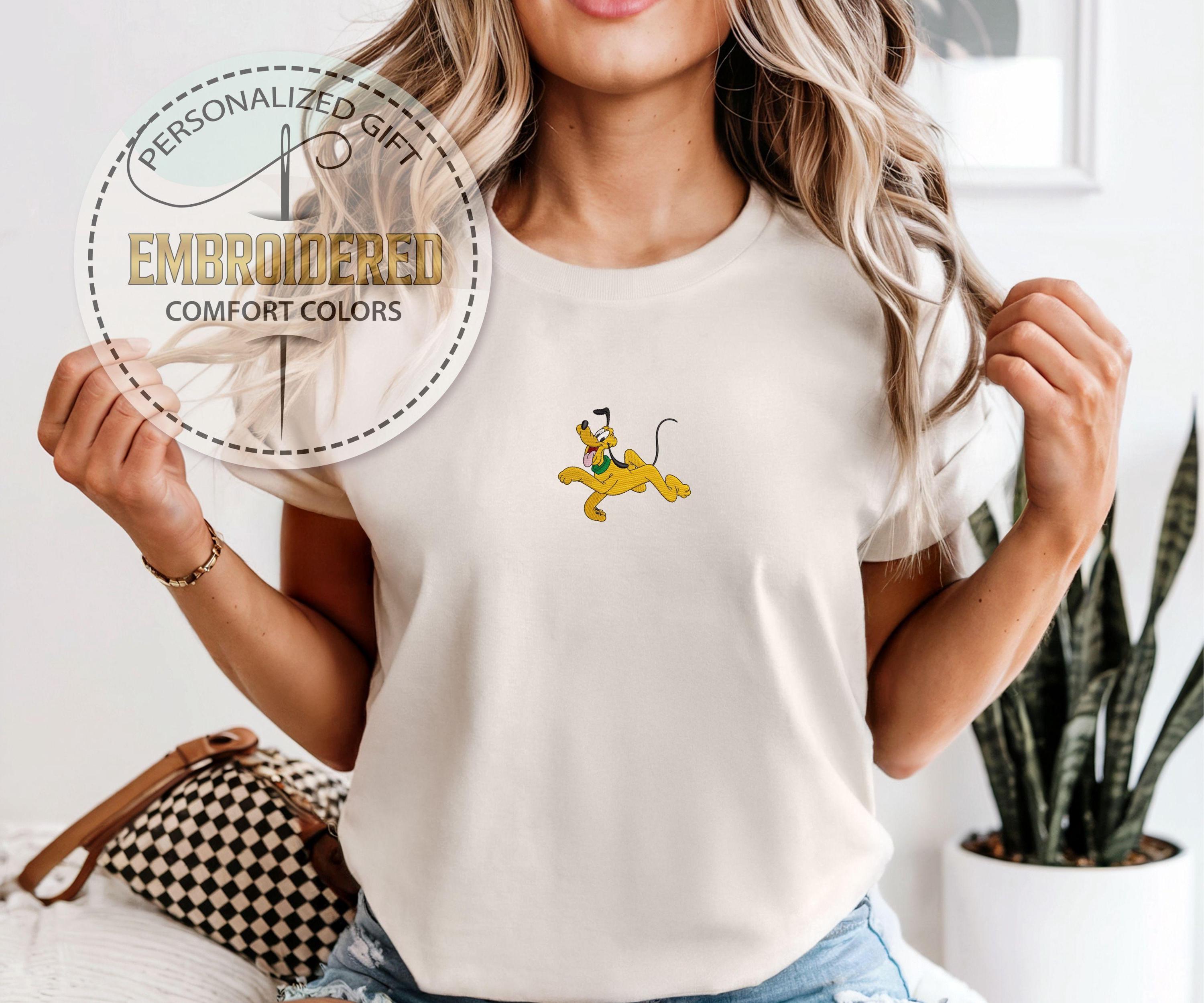 Embroidered Pluto Comfort Colors Shirt – Disney Character Tee and Gift for Disneyland and Walt Disney World Trips - photo 3
