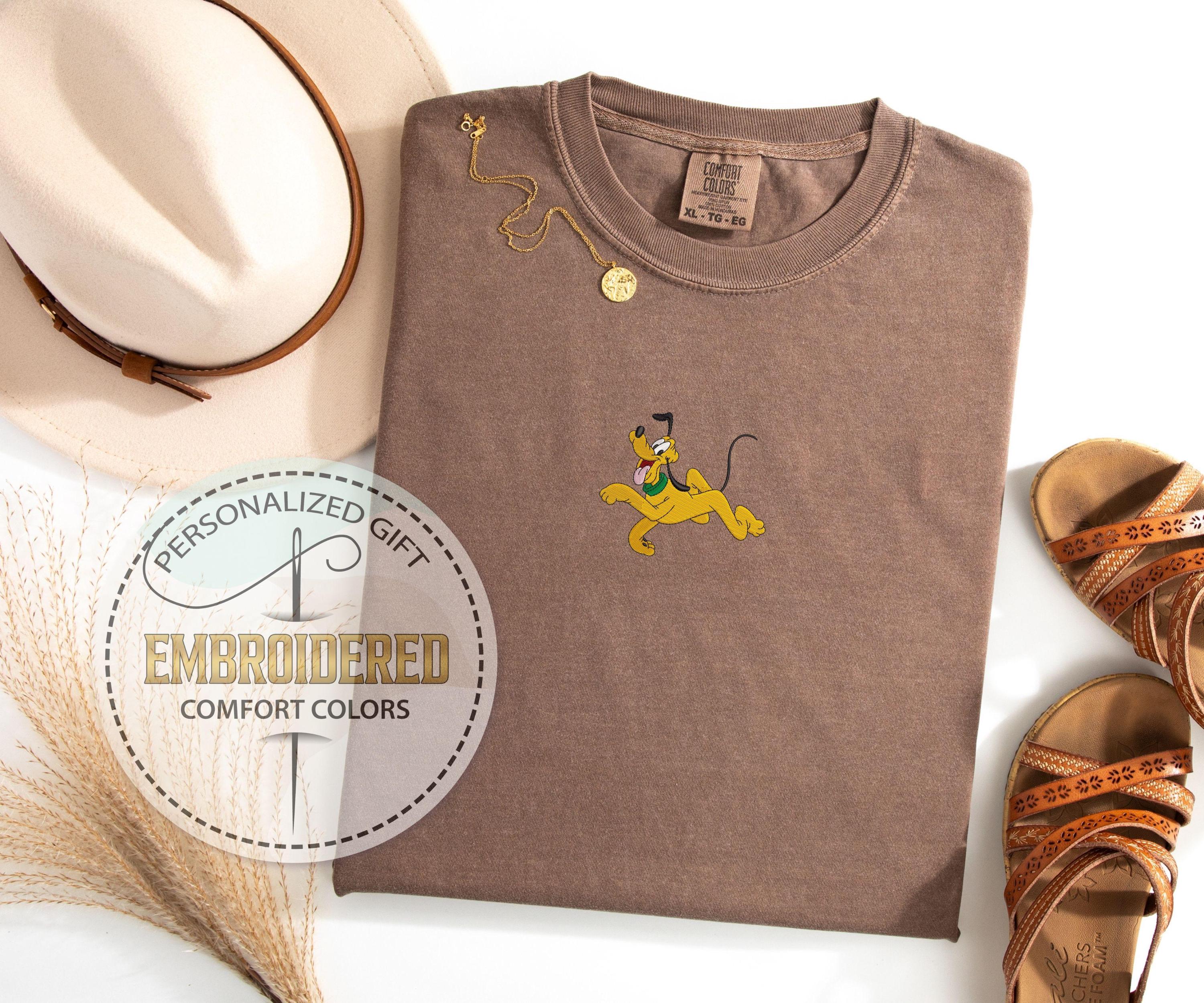 Embroidered Pluto Comfort Colors Shirt – Disney Character Tee and Gift for Disneyland and Walt Disney World Trips - photo 9