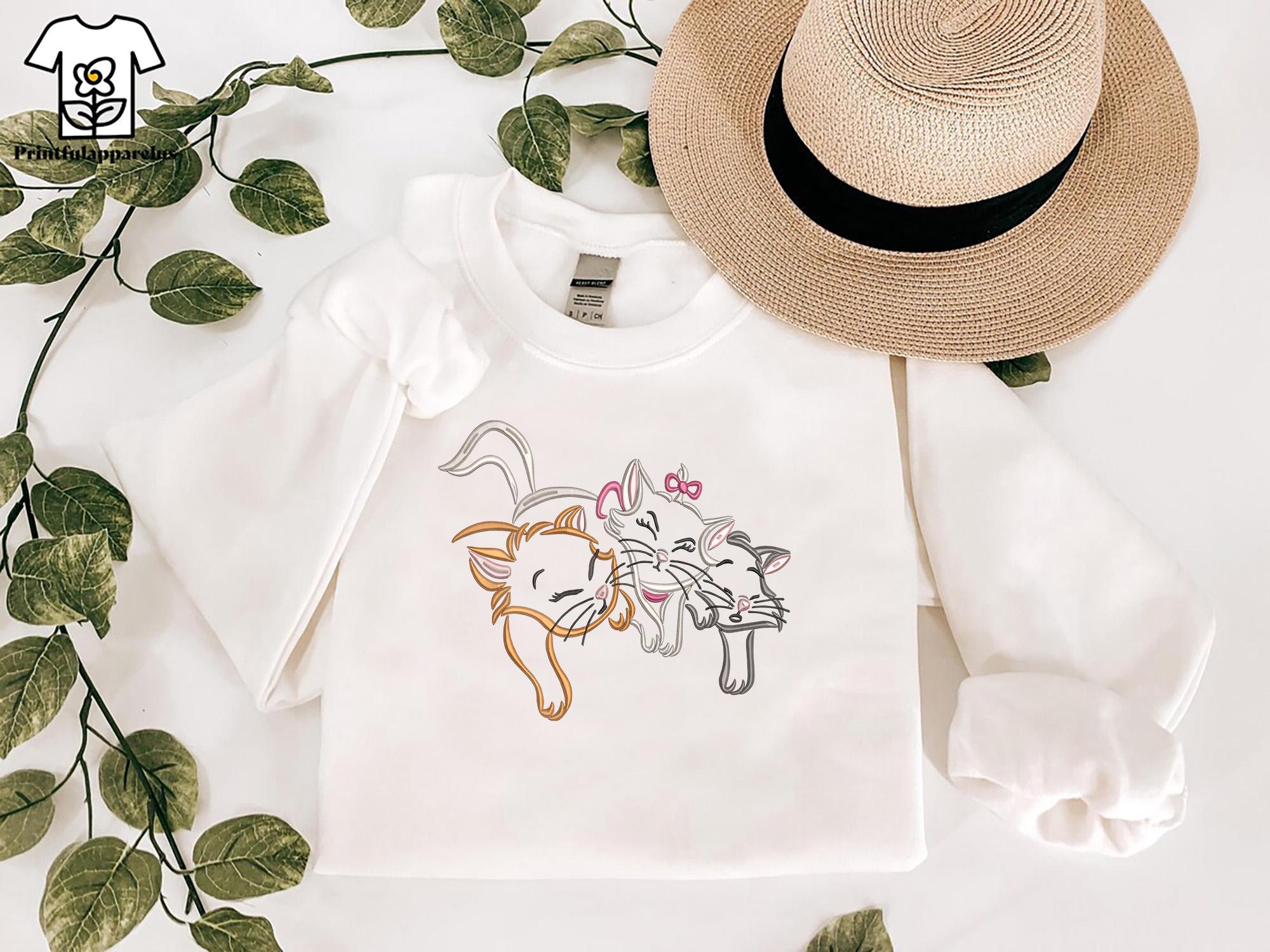 The Aristocats Embroidered Sweatshirt with Marie, Toulouse and Berlioz – Retro Disney Cat Lover Disneyland Vacation Crewneck - photo 4