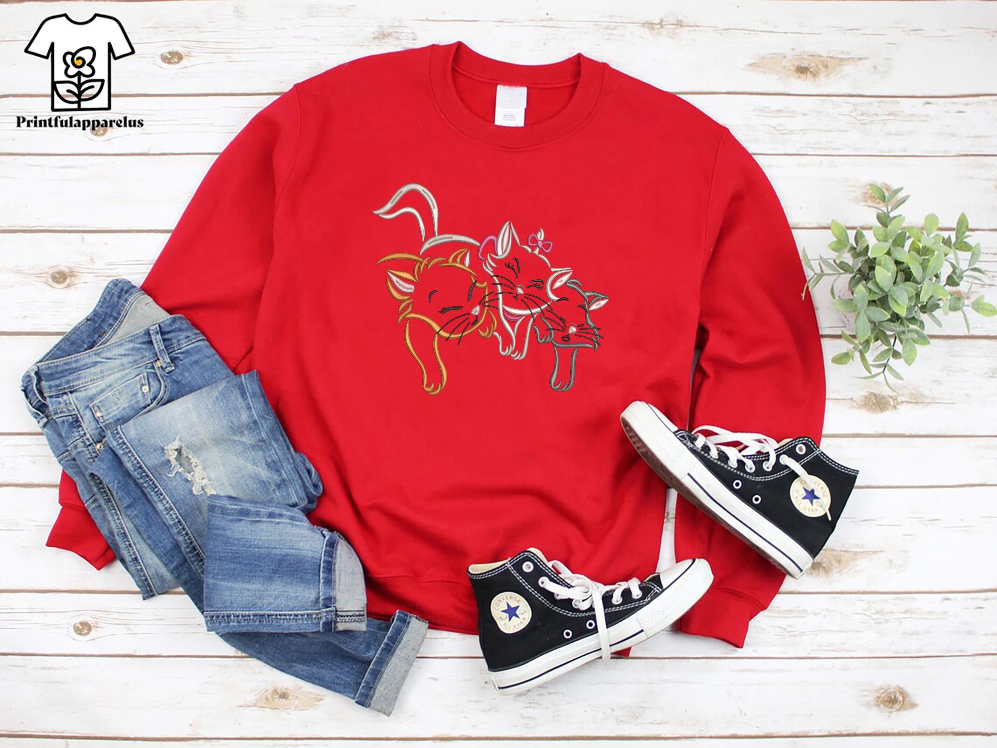 The Aristocats Embroidered Sweatshirt with Marie, Toulouse and Berlioz – Retro Disney Cat Lover Disneyland Vacation Crewneck - photo 7