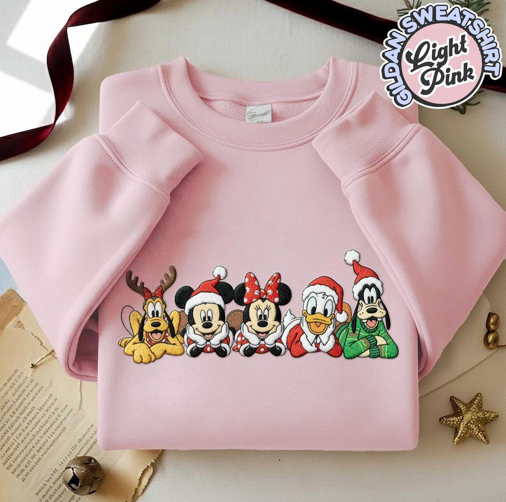 Embroidered Mickey and Friends Christmas Sweatshirt – Disney Xmas Shirt with Minnie, Donald, Goofy and Pluto - photo 5