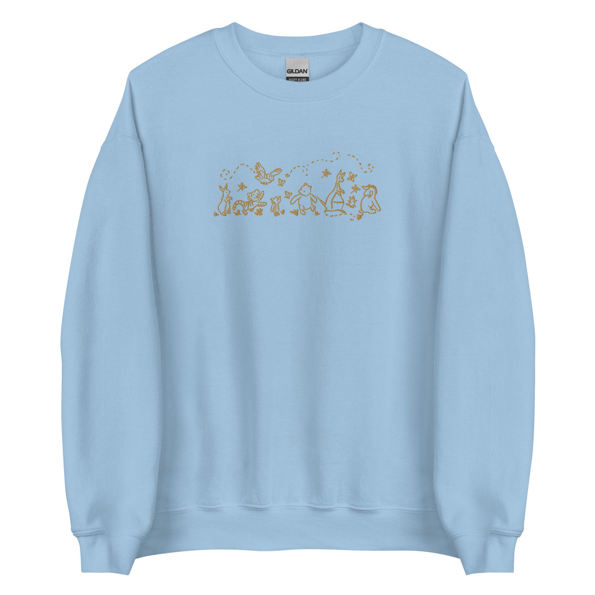 Embroidered Winnie the Pooh Sweatshirt with Pooh Parade Design – Cozy Crewneck Pullover for Pooh Bear Fans