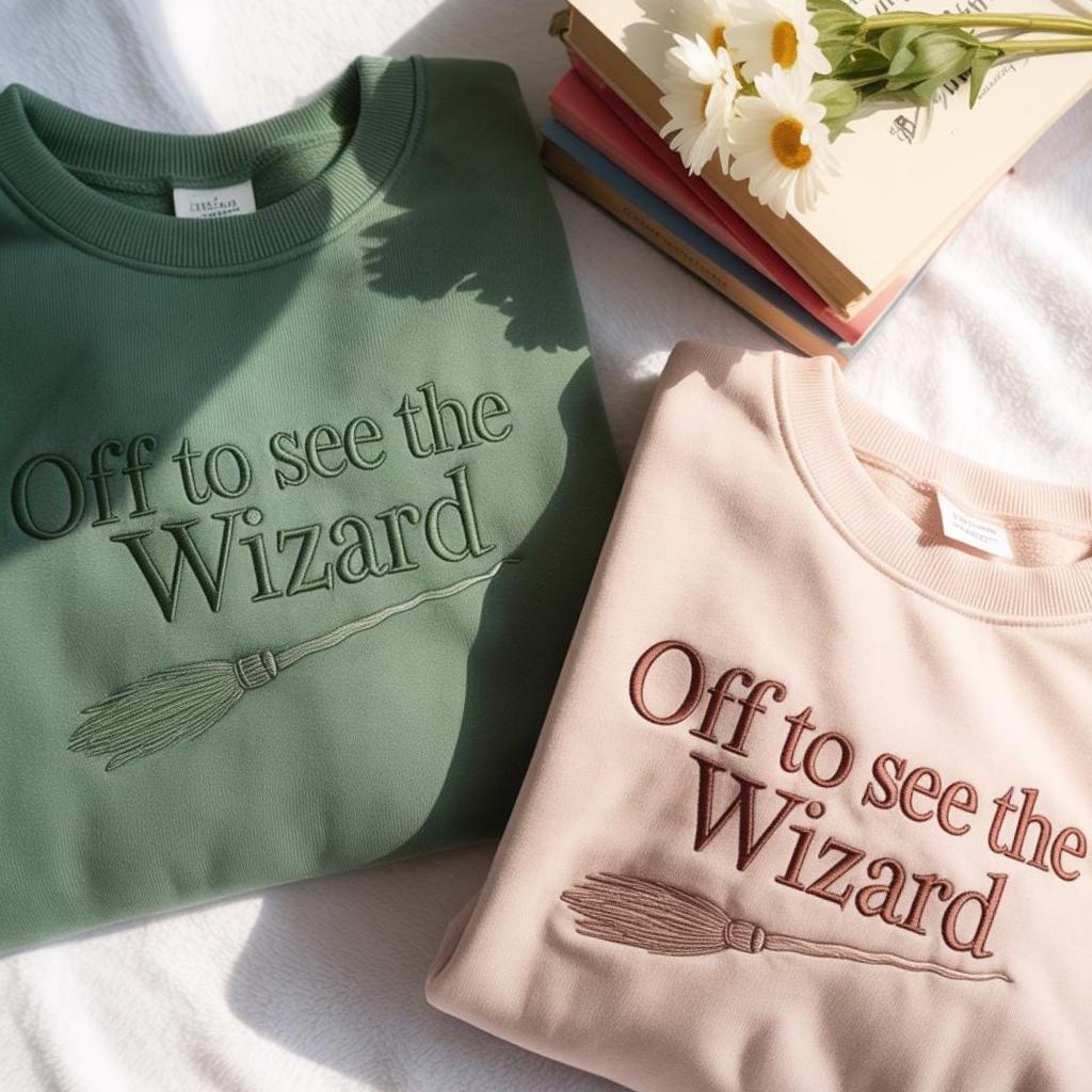 Embroidered Wizard of Oz Sweatshirt – Vintage Crewneck Pullover with Embroidery for Classic Movie Fans - photo 2