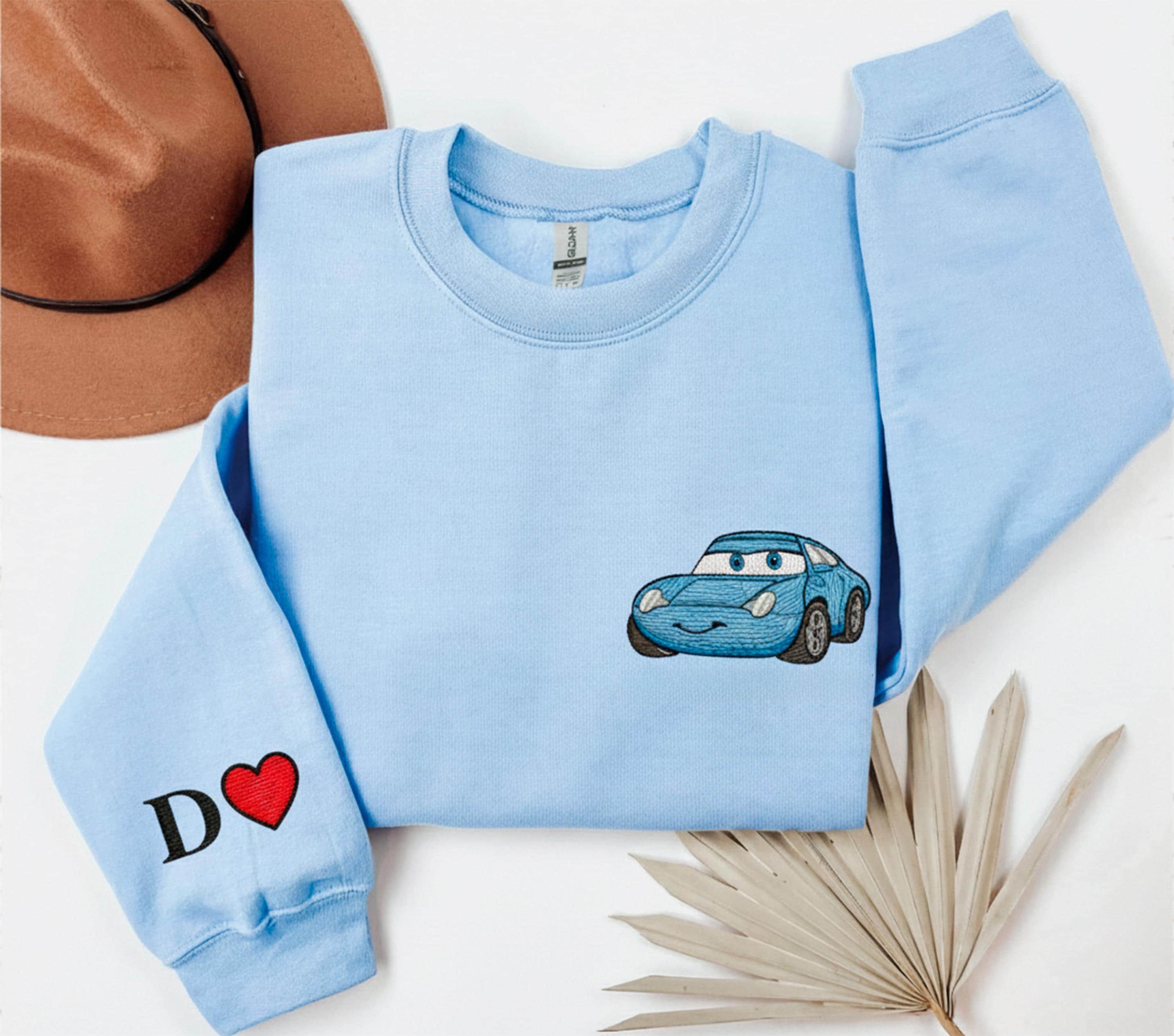 Embroidered Mc Queen And Sally Couple Sweatshirt – Disney Matching Valentine's Day Hoodie And Embroidered Crewneck - photo 4