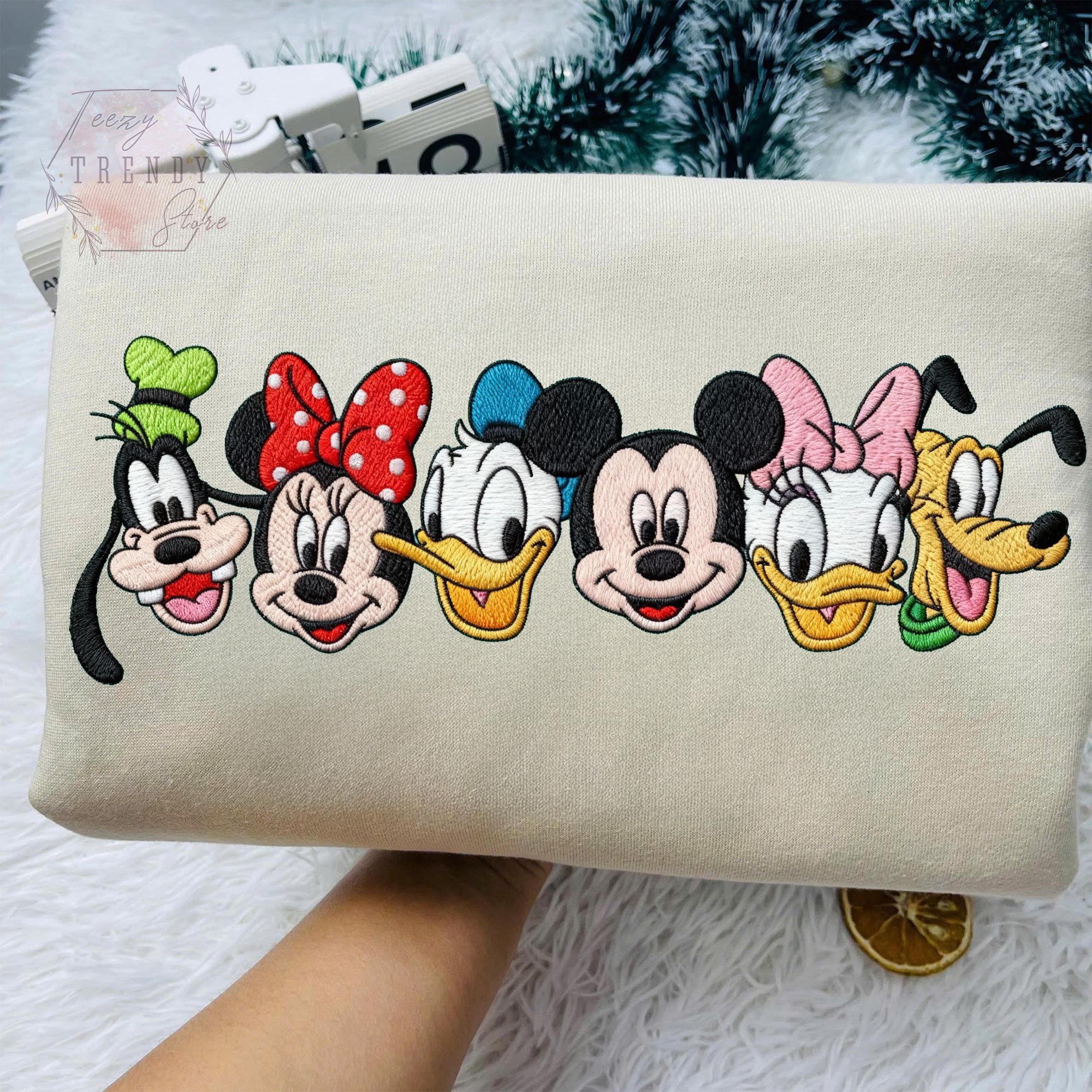 Embroidered Mickey And Friends Disney Mouse Head Tee – Magical Disney Family Trip Embroidery Shirt And Gift