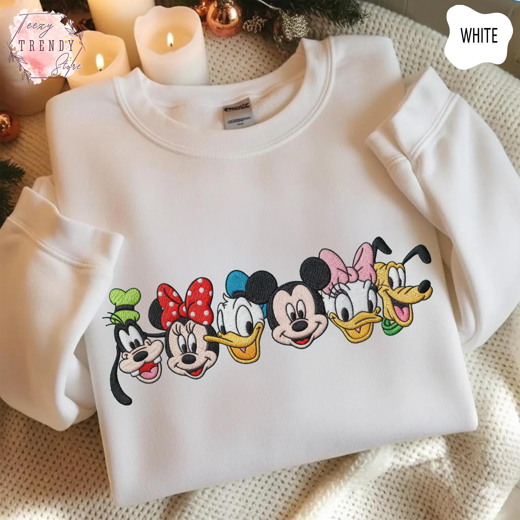 Embroidered Mickey And Friends Disney Mouse Head Tee – Magical Disney Family Trip Embroidery Shirt And Gift - photo 3
