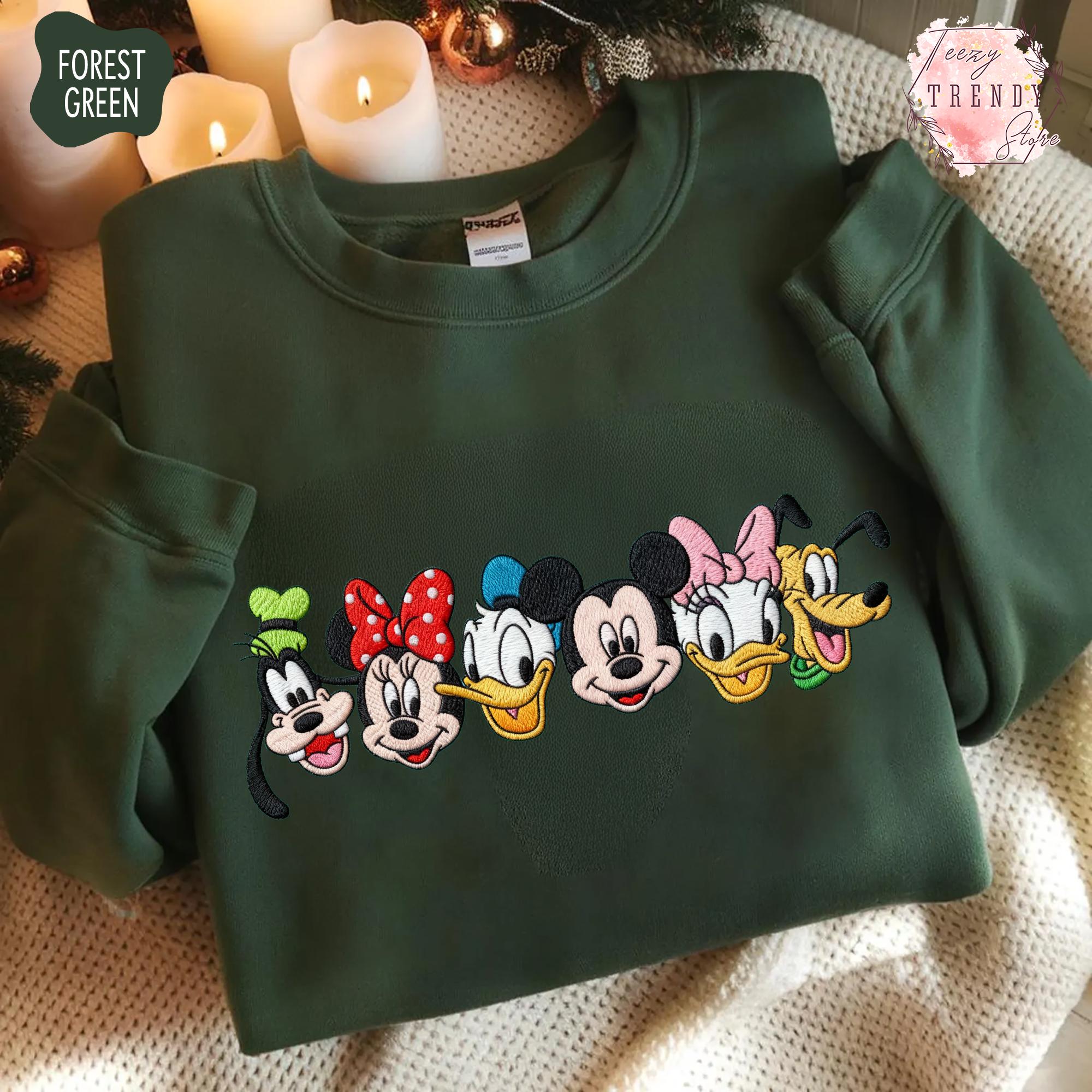 Embroidered Mickey And Friends Disney Mouse Head Tee – Magical Disney Family Trip Embroidery Shirt And Gift - photo 5