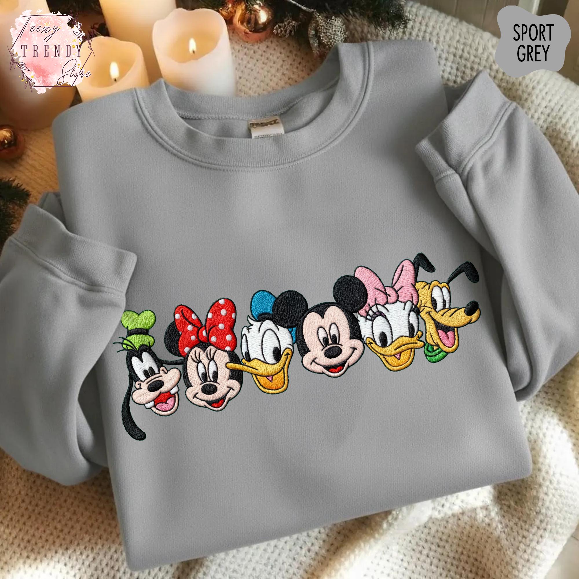 Embroidered Mickey And Friends Disney Mouse Head Tee – Magical Disney Family Trip Embroidery Shirt And Gift - photo 6