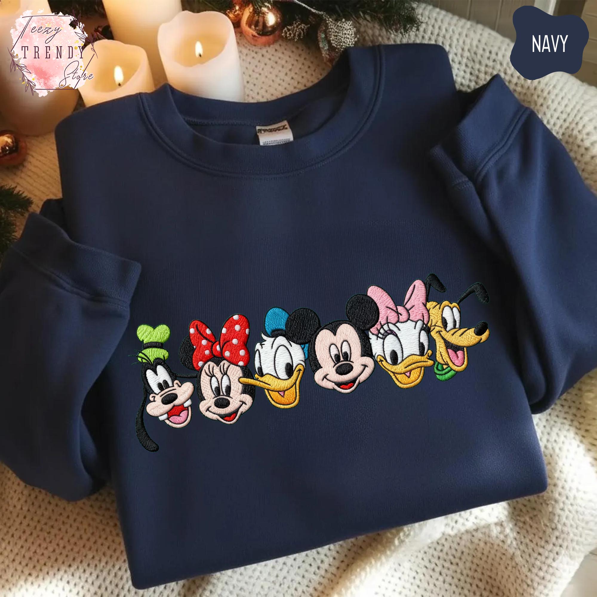 Embroidered Mickey And Friends Disney Mouse Head Tee – Magical Disney Family Trip Embroidery Shirt And Gift - photo 7
