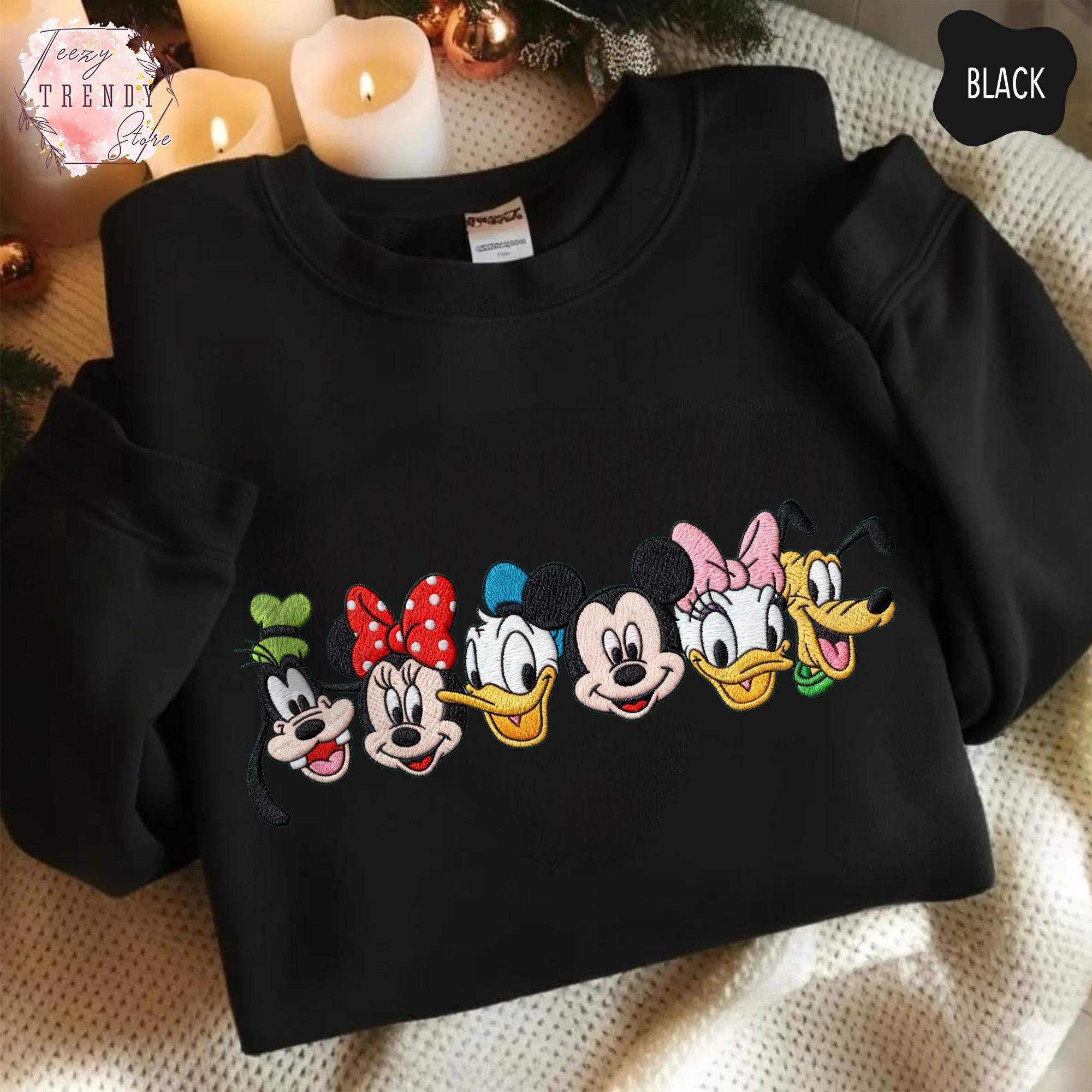 Embroidered Mickey And Friends Disney Mouse Head Tee – Magical Disney Family Trip Embroidery Shirt And Gift - photo 8