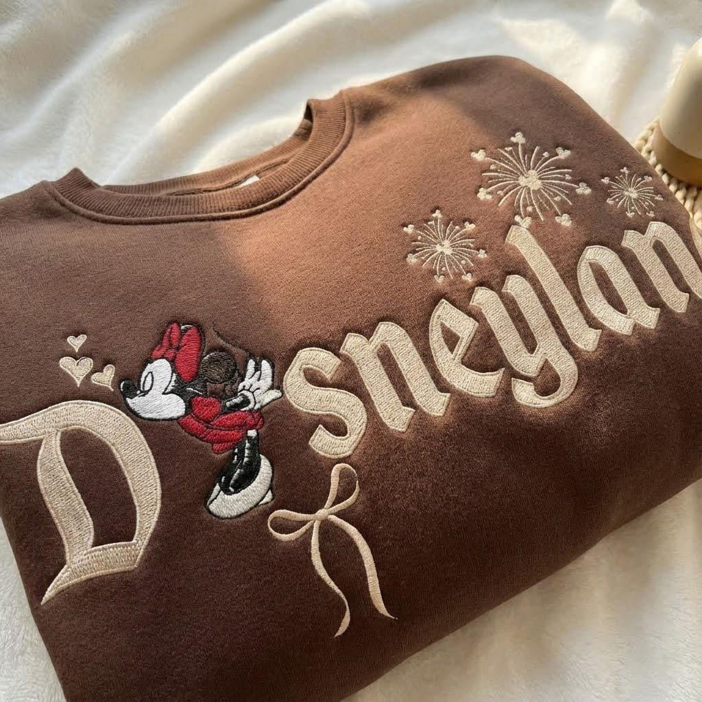 Embroidered Magical Land Couple Mouse Sweatshirt – Matching Sweethearts Sweater For A Halloween Or Honeymoon Gift - photo 3