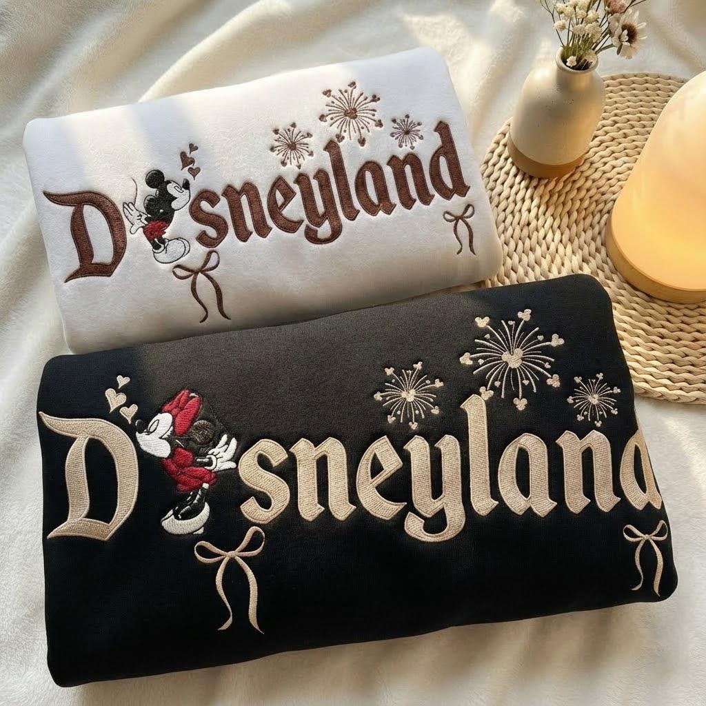 Embroidered Magical Land Couple Mouse Sweatshirt – Matching Sweethearts Sweater For A Halloween Or Honeymoon Gift - photo 4